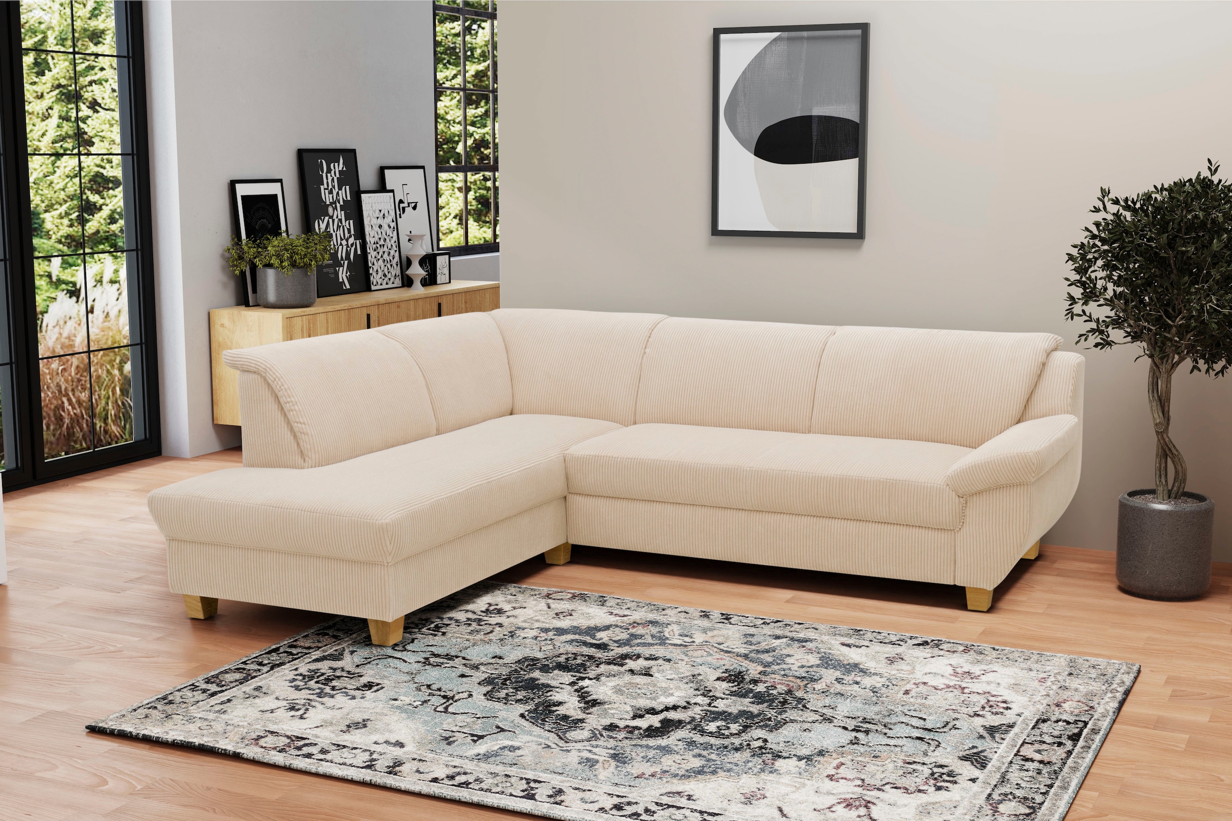 Home affaire Ecksofa »Yesterday Sitzbelastung 140 kg, L-Form«, wahlweise mit Bettfunktion, auch in Cord