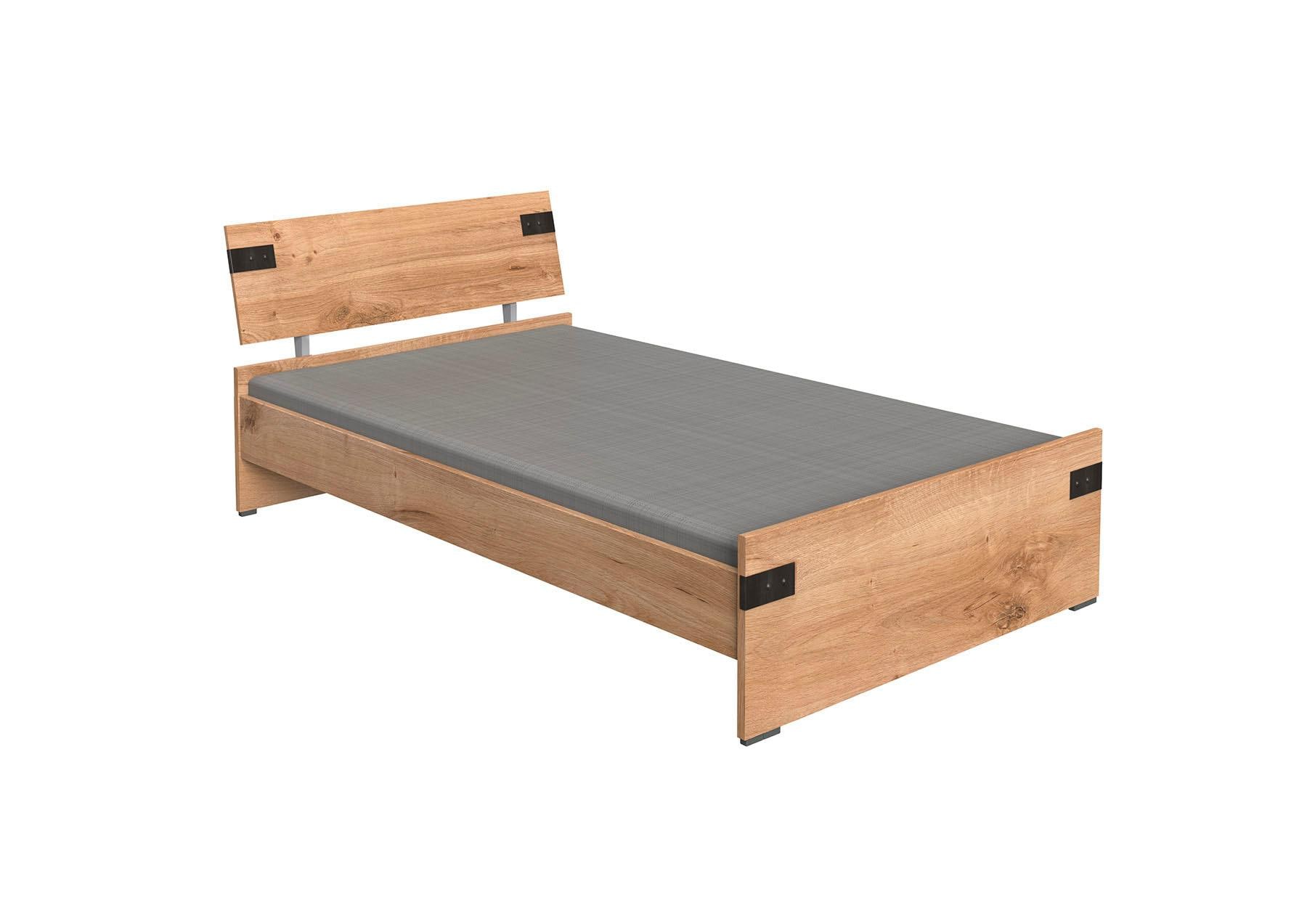 Wimex Bett »Liverpool, 3 Breiten zur Auswahl, Made in Germany«, mit rustikalen Metallbeschlägen im coolen Loft Style