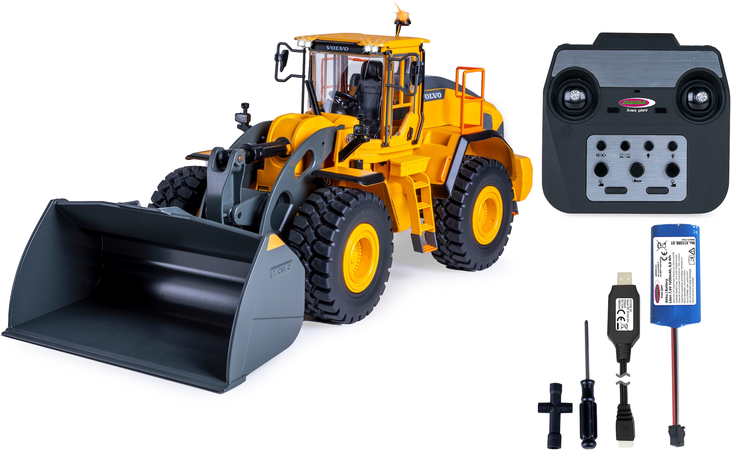 Jamara RC-Bagger »Radlader Volvo L260H Metal  2,4GHz« LED-Licht; Maßstab 1:14