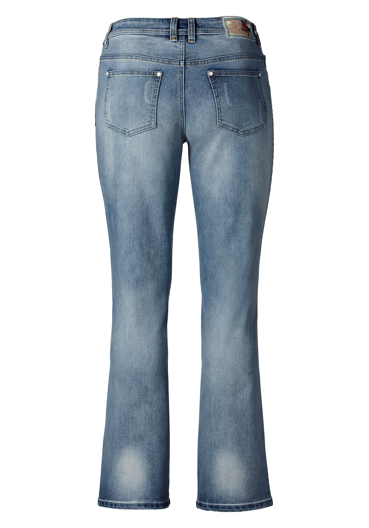 Sheego Bootcut-Jeans »Jeans mit Pailletten am Bund«, mit Pailletten am Bund