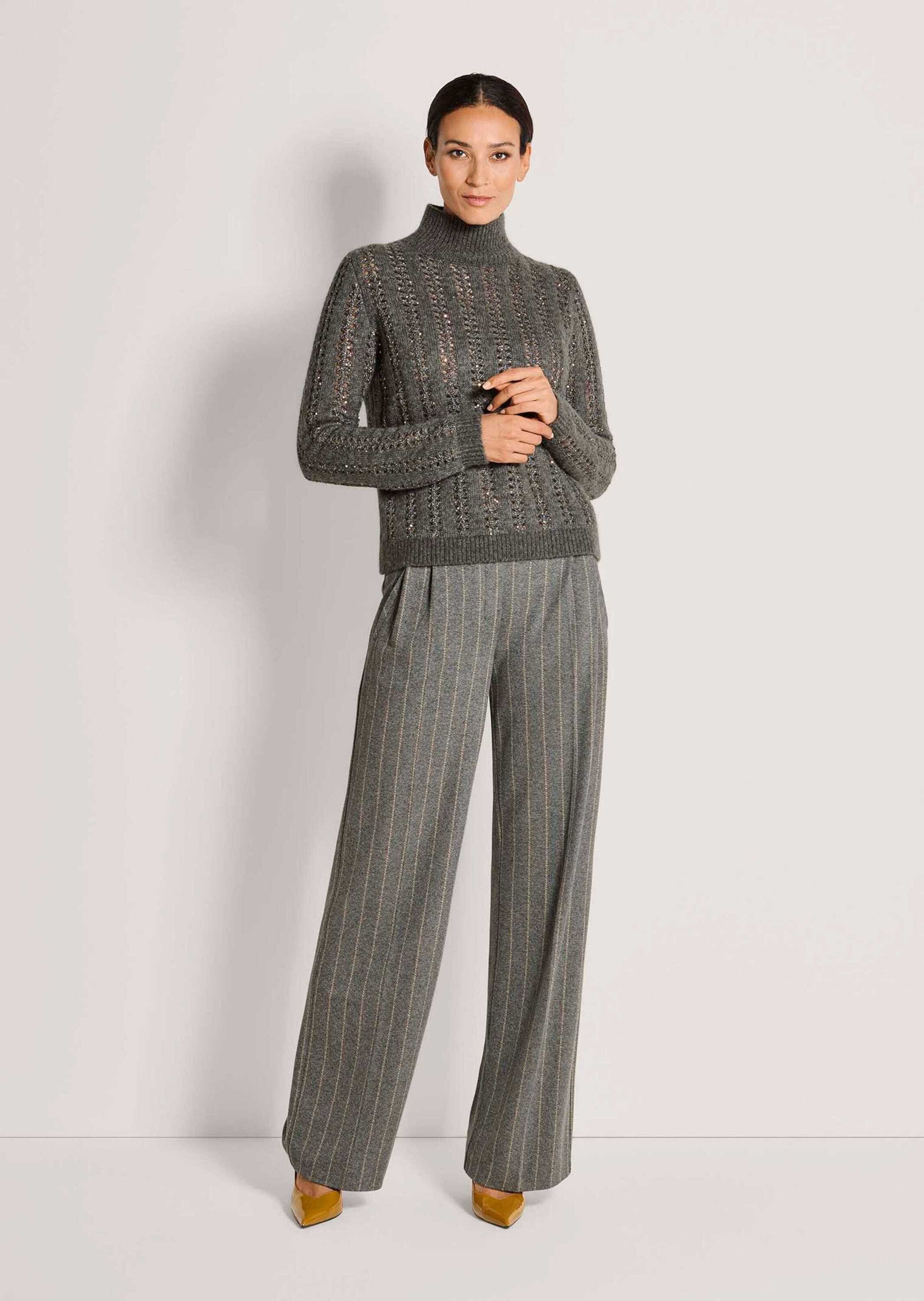 MADELEINE Longpullover »Pullover Glänzender Ajour-Pullover«