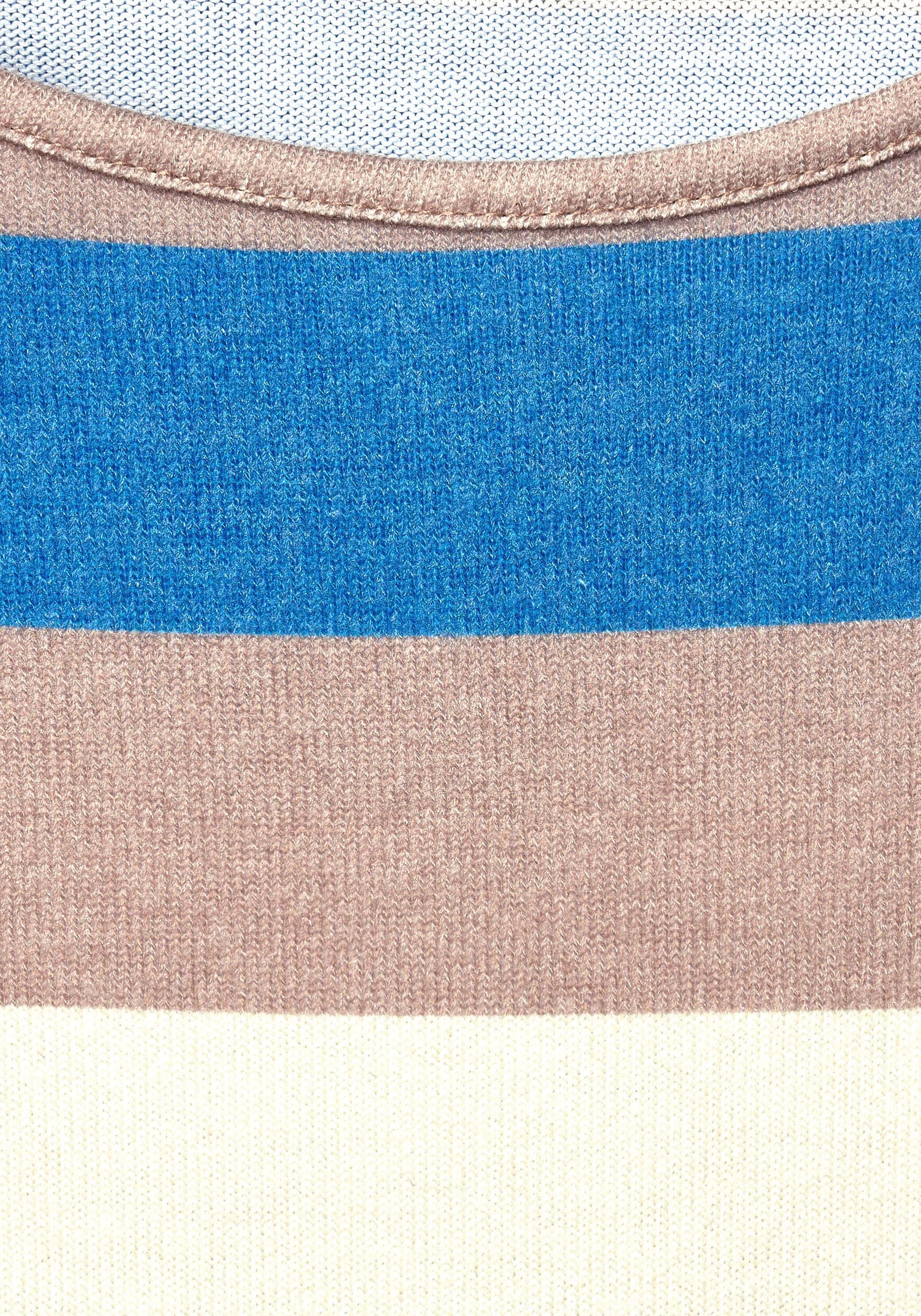 STREET ONE 3/4-Arm-Shirt, bei ♕ mehrfarbigem in Blockstreifen-Design