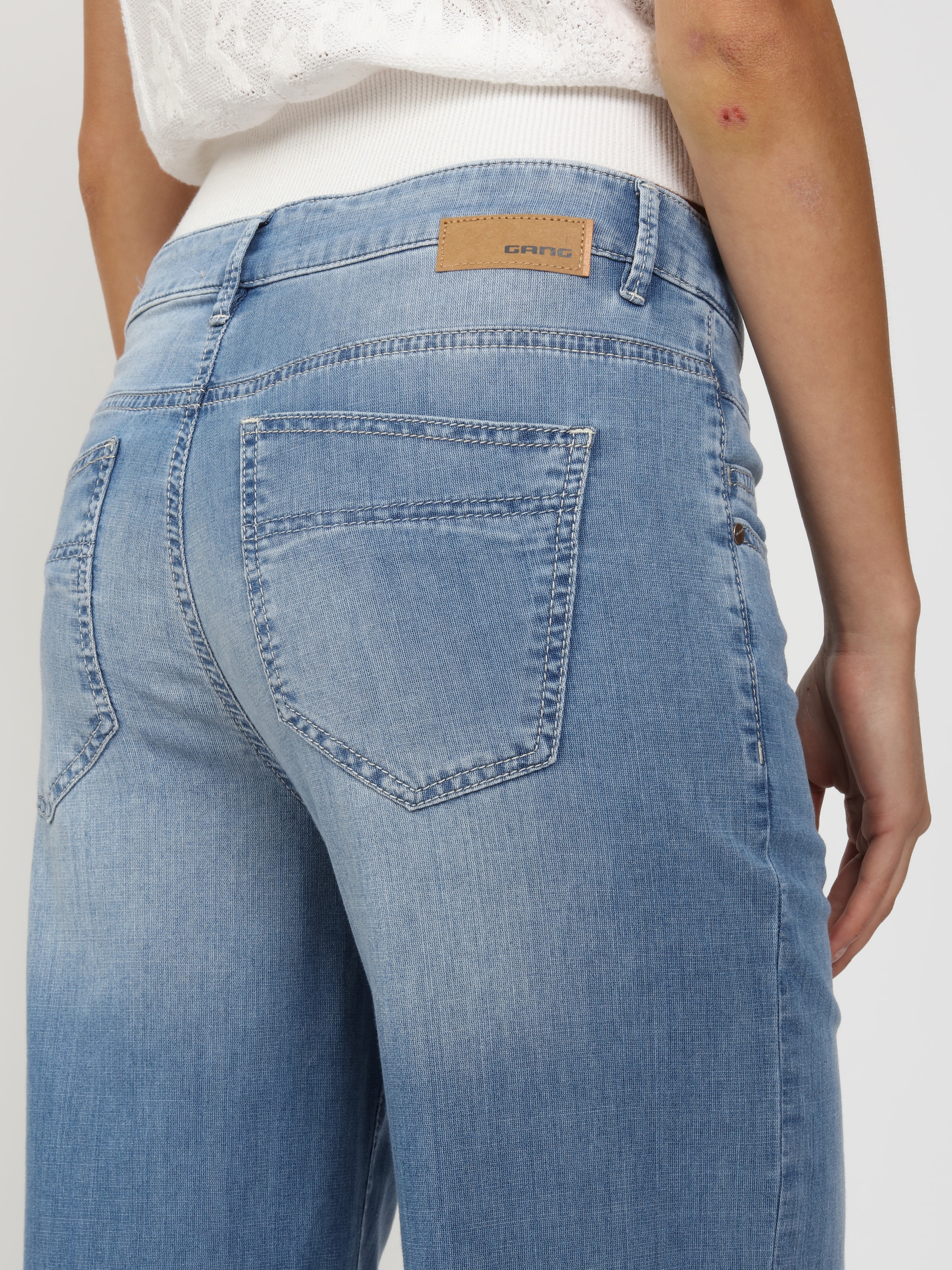 GANG Weite Jeans »94CARA« Light Denim mit Doppelbund