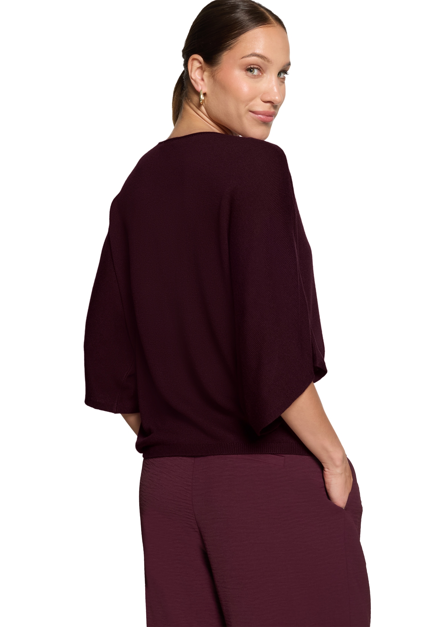 Zero Rundhalspullover »Feinstrickpullover kurzarm«