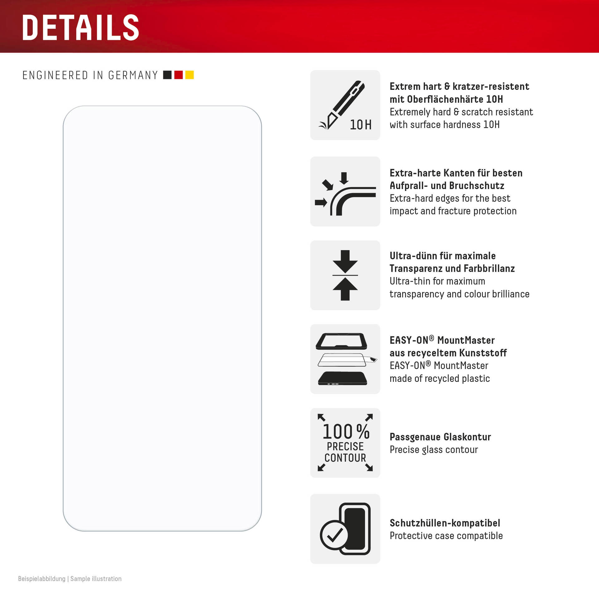 Displex Displayschutzglas »Real Glass MM + Case« für Samsung Galaxy S25 Displayschutzfolie, Schutzfolie, Bildschirmschutz, kratz- & stoßfest