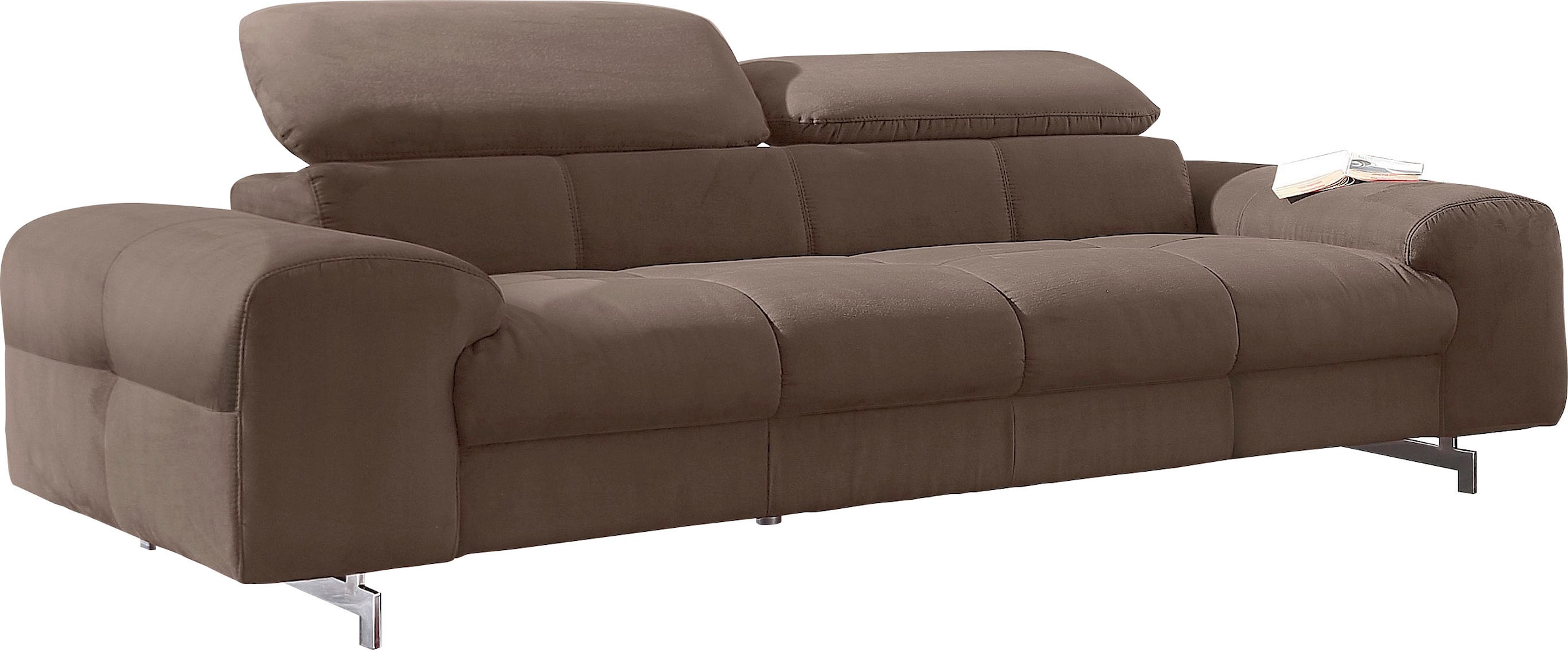 COTTA 3-Sitzer »Chef« Big-Sofa mit Kopfteilverstellung, edle Metallkufen