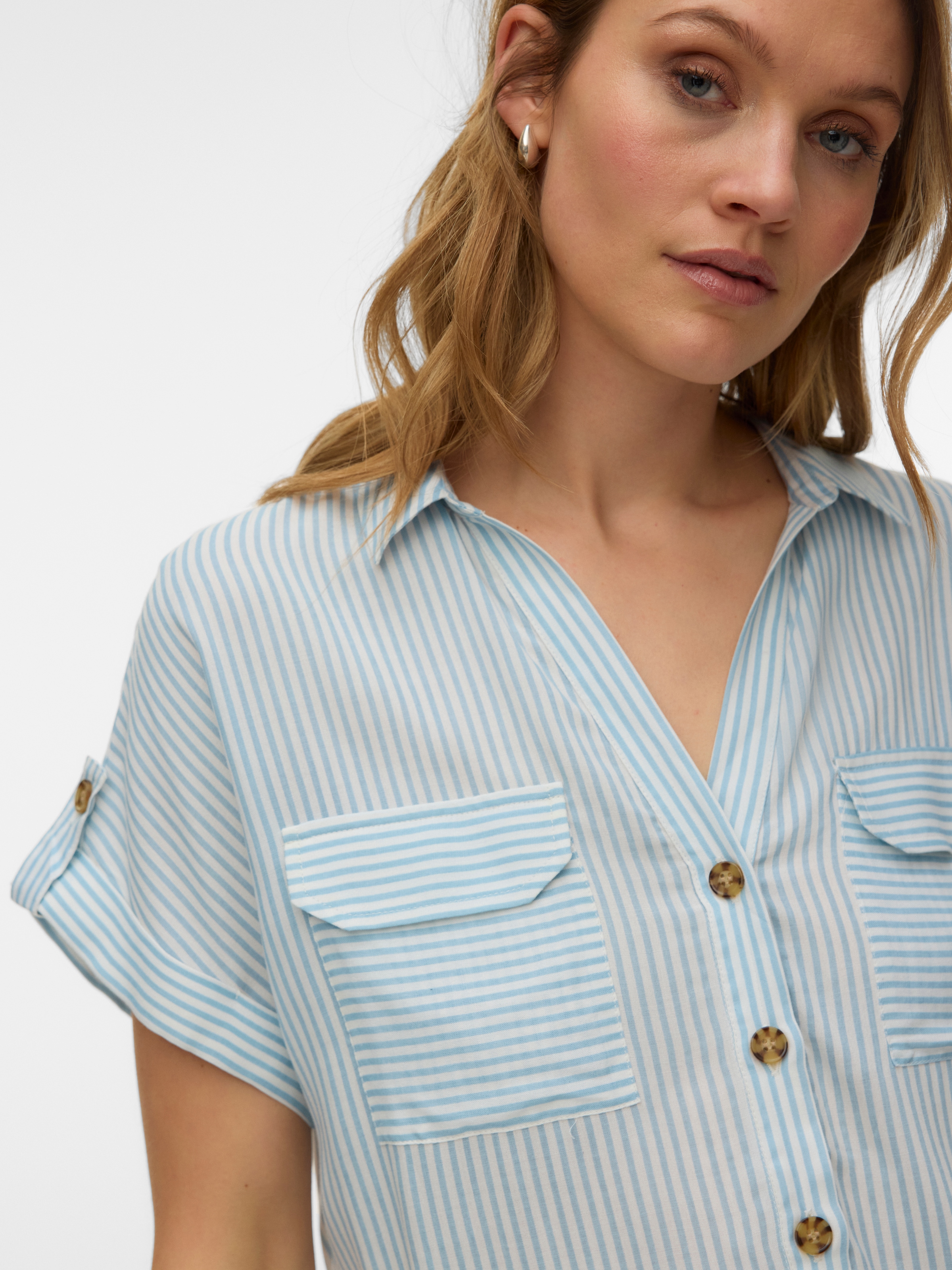 Vero Moda Kurzarmbluse »VMBUMPY S/S SHIRT WVN GA NOOS« Viskose, regular fit