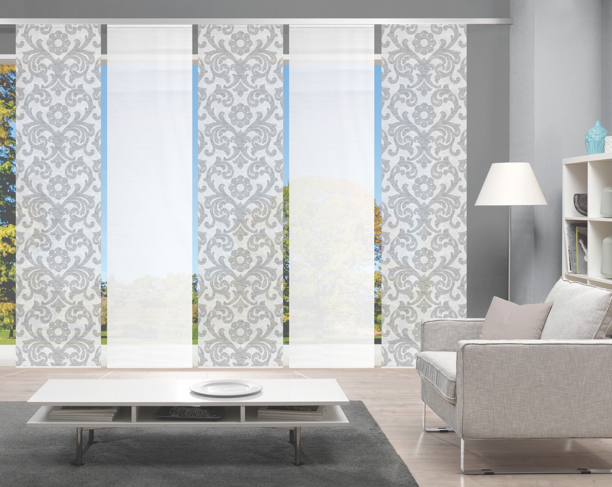 Vision S Schiebegardine »ORNAMIA 5er SET«, (5 St.), Bambus-Optik, Digital bedruckt