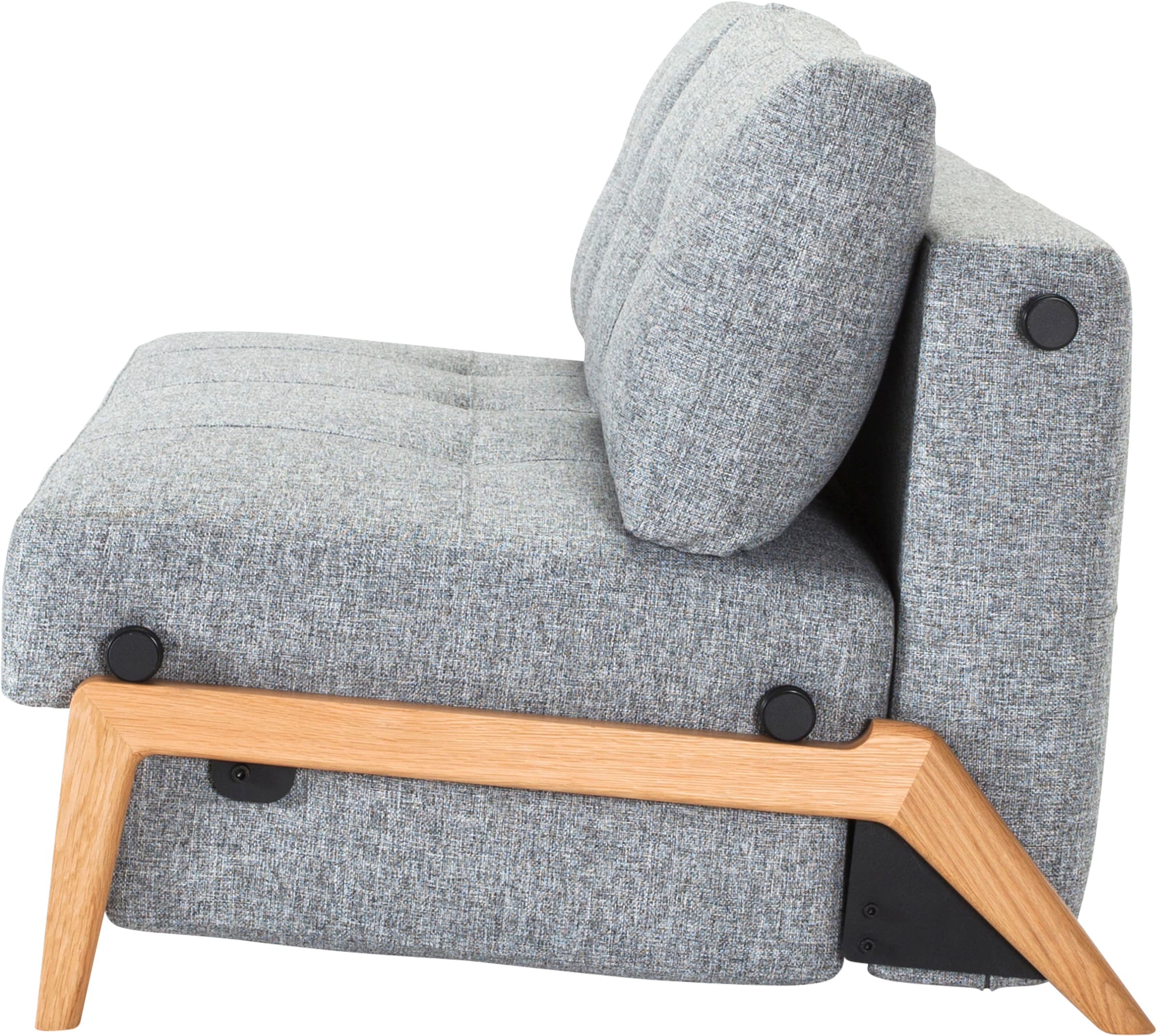 INNOVATION LIVING ™ Schlafsofa »Cubed 3-Sitzer bequem und komfortabel, skandinavisches Design«, Kompaktes Bettsofa mit Füßen aus Eiche