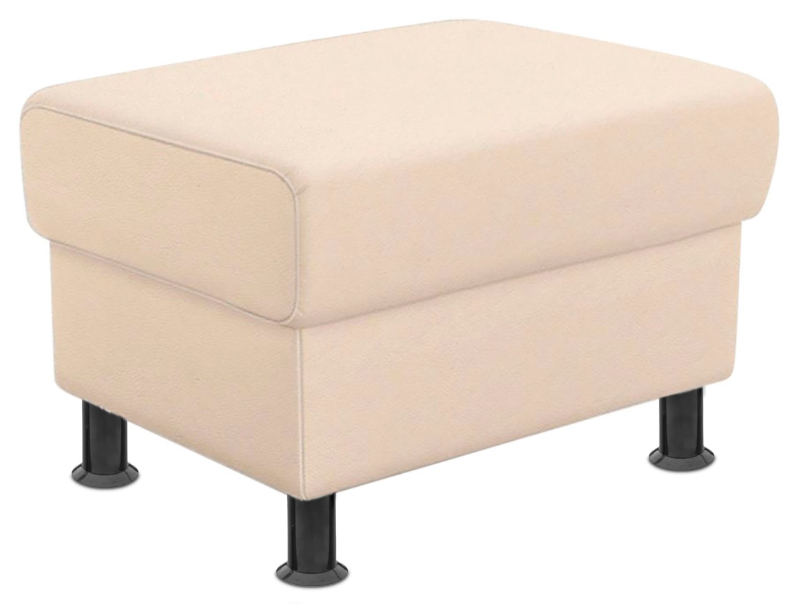 TRENDMANUFAKTUR Hocker »Rondo, Polsterhocker zur Serie, Breite 67 cm, Füße schwarz«, Fußhocker wahlweise mit Federkern, in verschiedenen Bezügen bestellbar