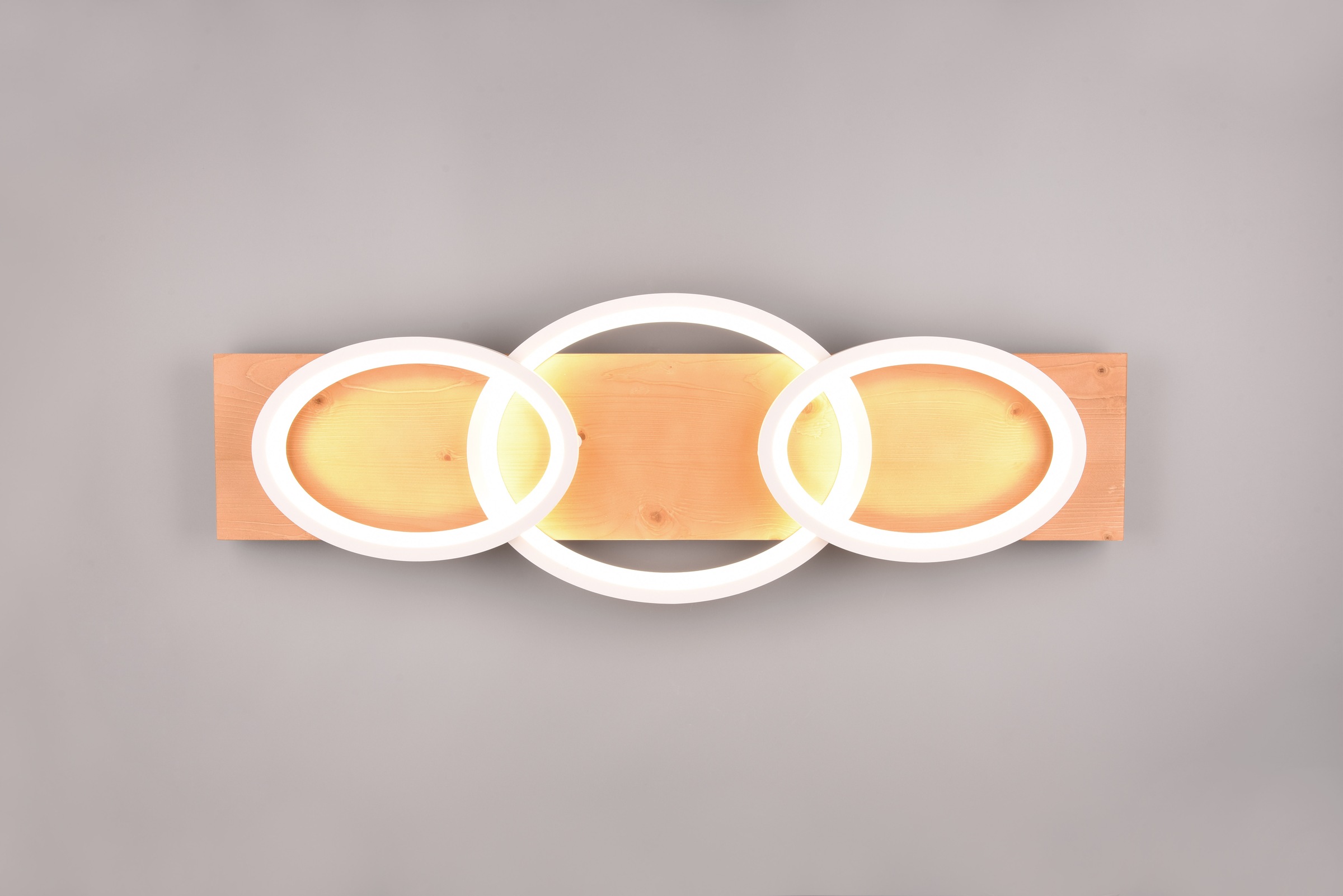 TRIO Leuchten LED Deckenleuchte »BARCA, dimmbare Deckenlampe aus Holz & Metall mit indirektem Licht«, 1 flammig, Leuchtmittel LED-Board | LED fest integriert, LED warmweiß & 4700 Lumen, für Wand- und Deckenmontage, 3 Dimmstufen