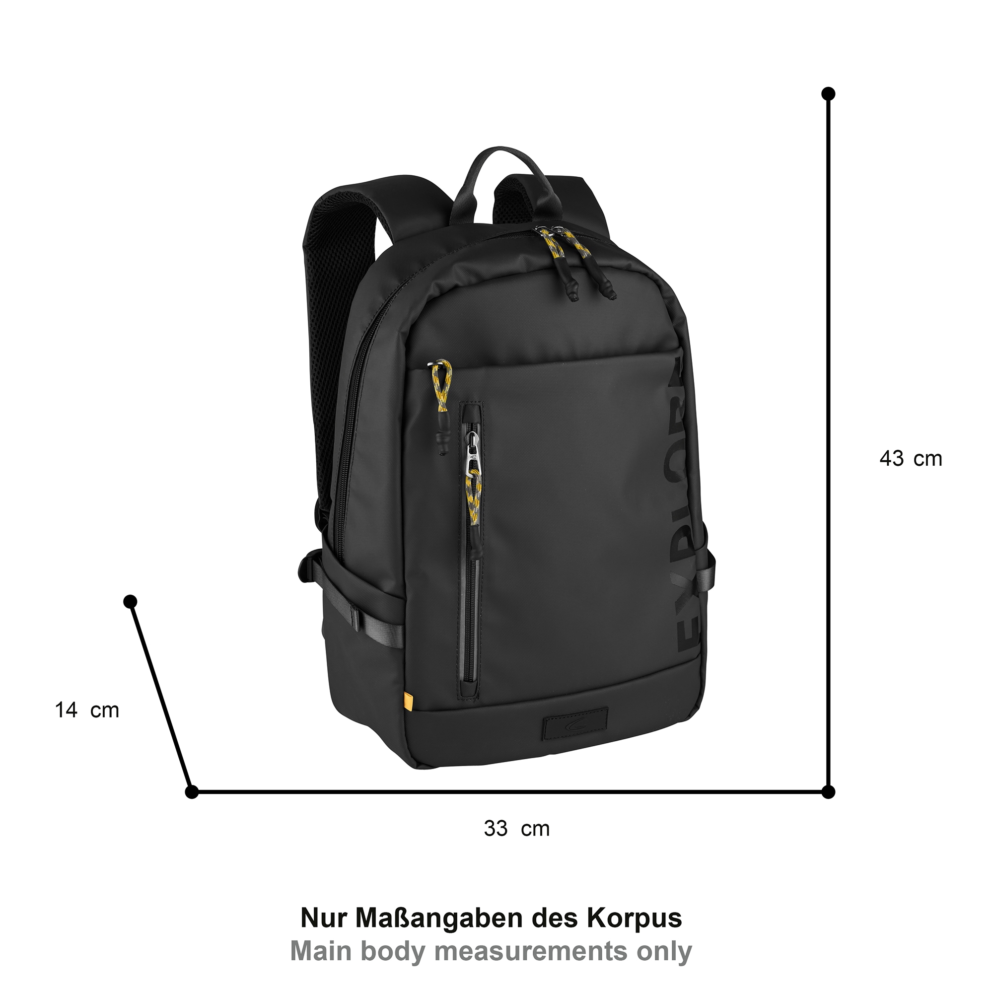 camel active Rucksack »Explore« wasserabweisendes recyceltes Nylon und reflektierende Reißverschlüsse