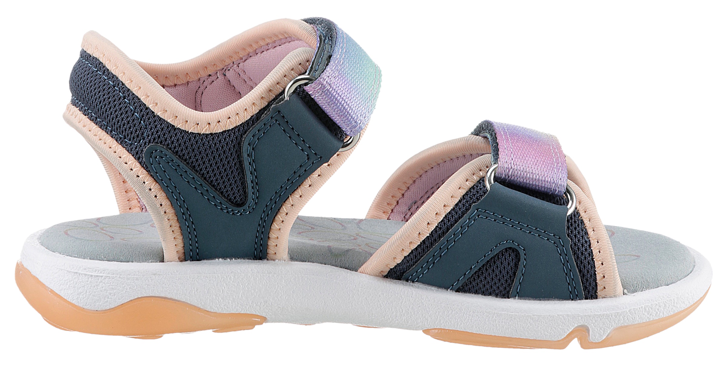 Superfit Sandale »PEBBLES WMS: mittel«, Sandalette mit süßem Glitzerverschluss, Größenschablone zum Download