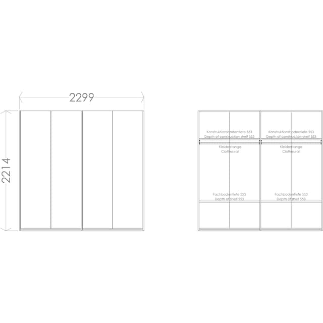 Müller SMALL LIVING Kleiderschrank »Modular Plus Variante 4«, innen jeweils  mit durchgehendem Boden auf Raten kaufen