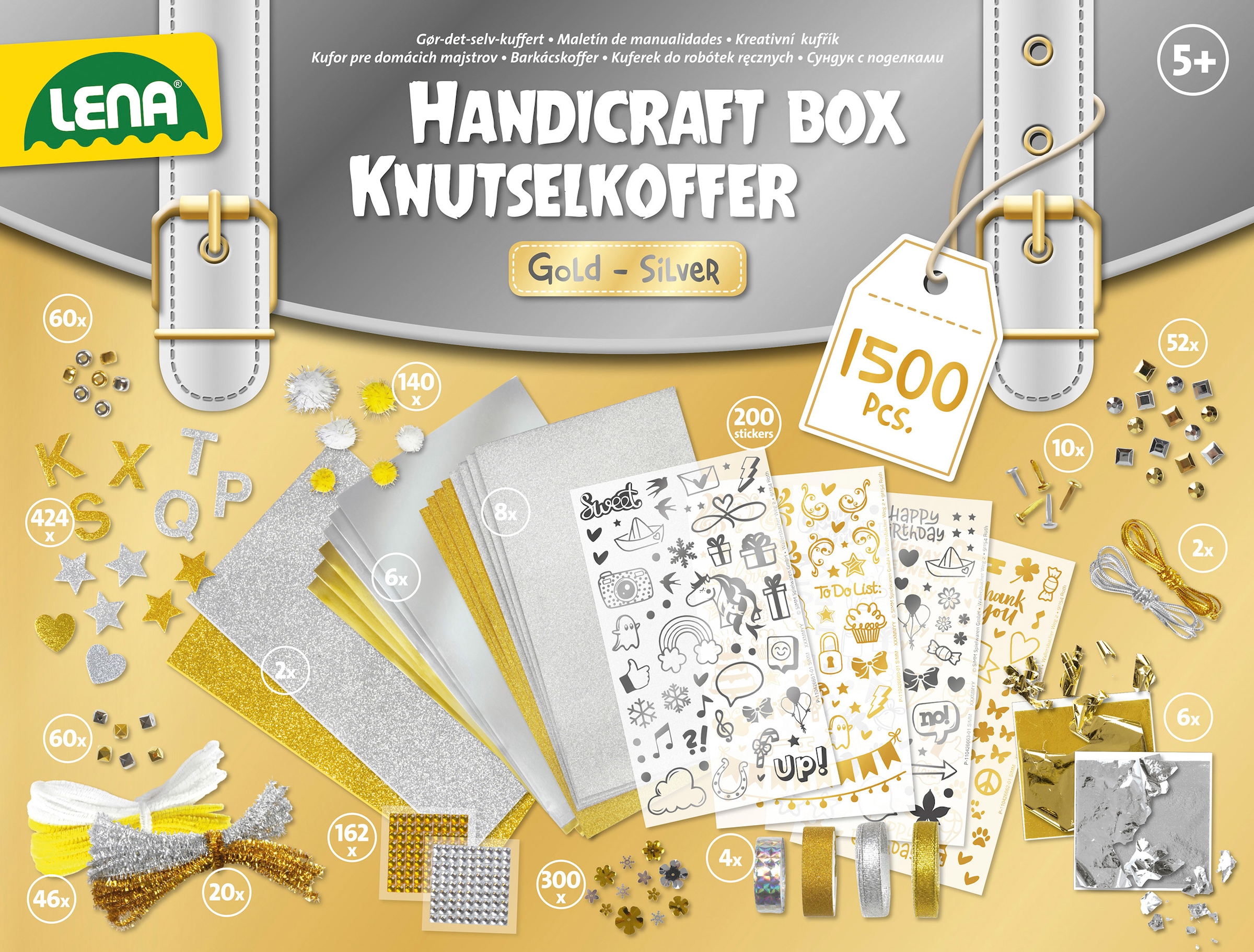 Lena® Kreativset »Bastelkoffer Gold & Silber«