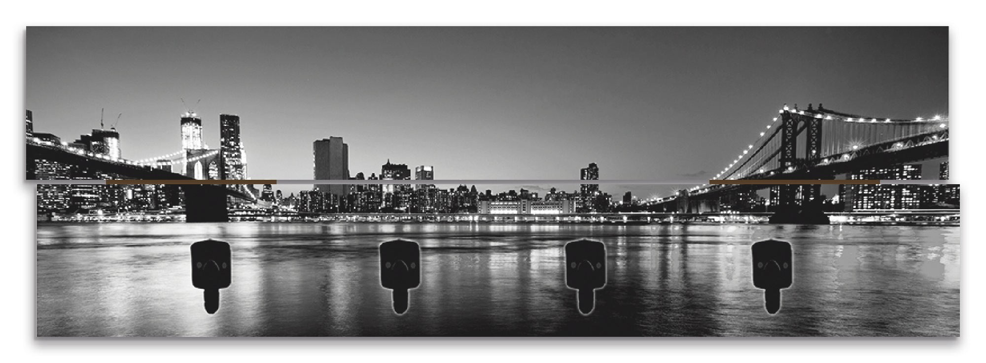 Artland Garderobenleiste »New York City Skyline Brooklyn Bridge«, teilmontiert