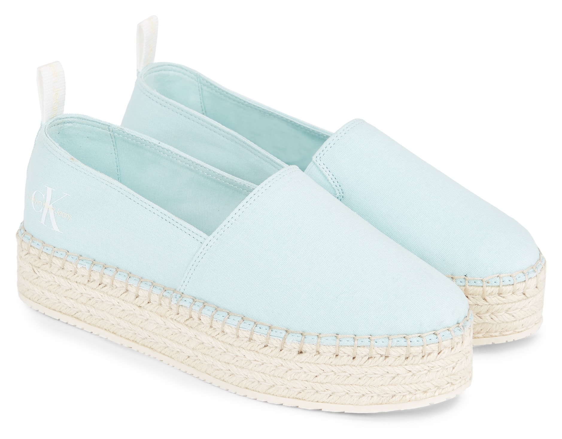 Calvin Klein Jeans Espadrille »PLATFORM ESPADRILLE ML BTW«, Sommerschuh, Slipper, Strandschuh mit Jute Plateausohle