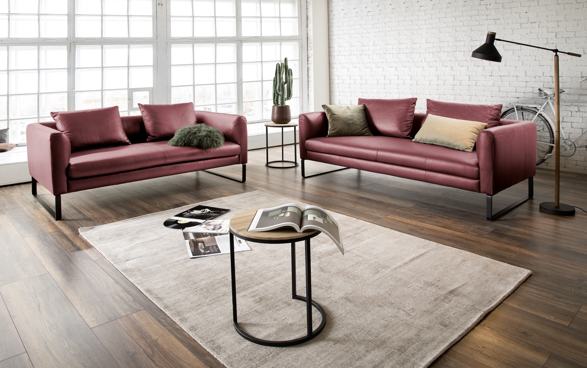 3C Candy Sofa »Avola bequem und elegantes Leder-Sofaset, tolle Verarbeitungsdetails«, Garnitur: Sofaset bestehend aus 2,5-Sitzer und 3-Sitzer