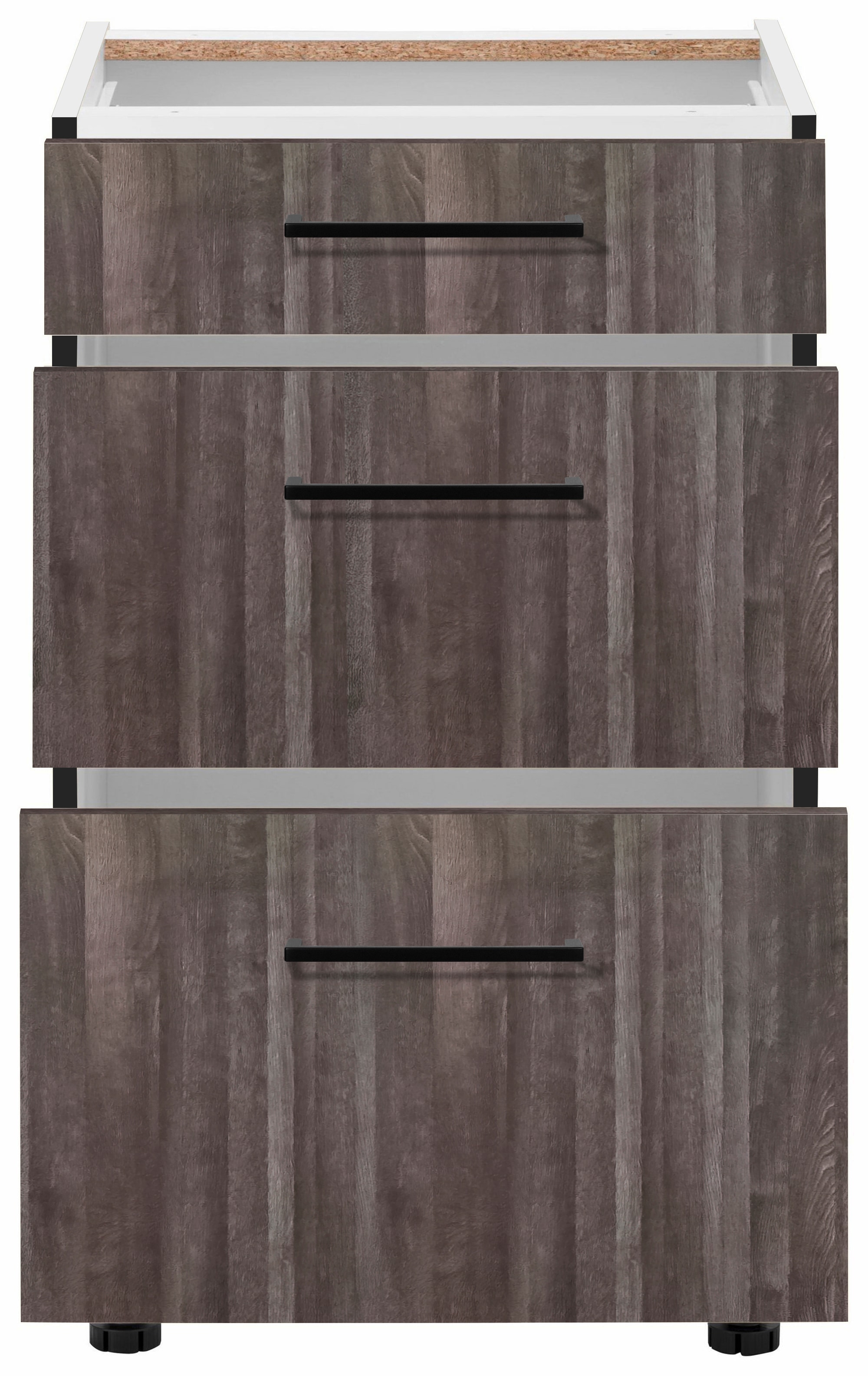 wiho Küchen Unterschrank »Nisos«, 50 cm breit, Soft-Close in Schubladen, verstellbare Füße, ohne Platte