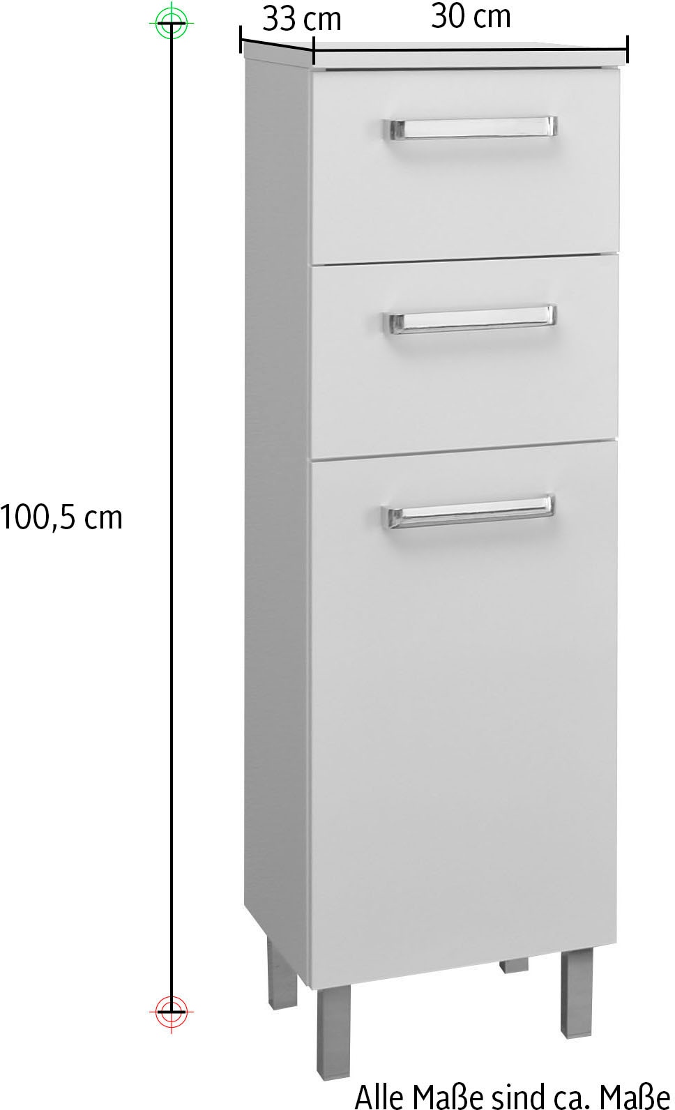 Saphir Badmöbel-Set »Quickset 312 5-teilig, Waschbeckenunterschrank und LED-Spiegelschrank« Set, 5 Stk. tlg.