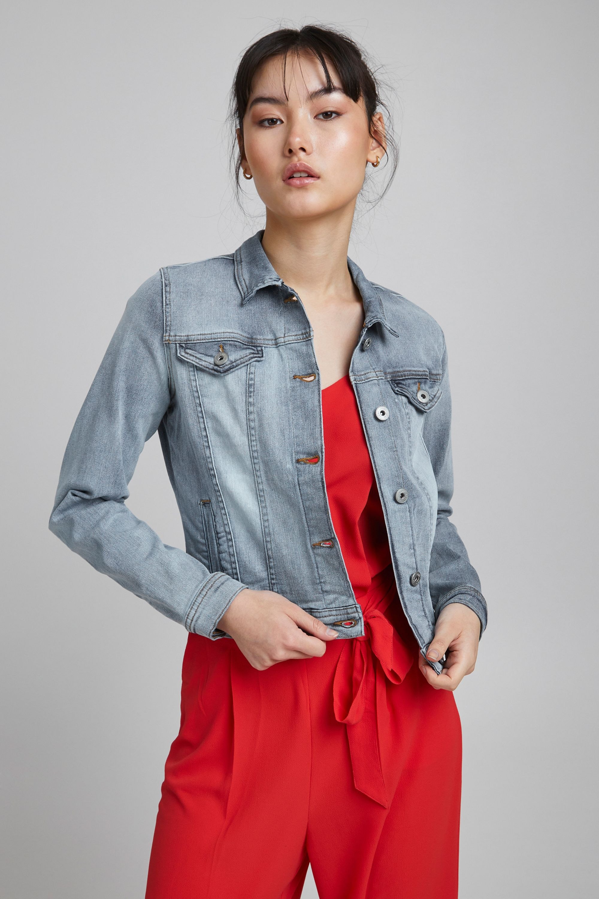 Ichi Jeansjacke »Jeansjacke IHStampe«, ohne Kapuze
