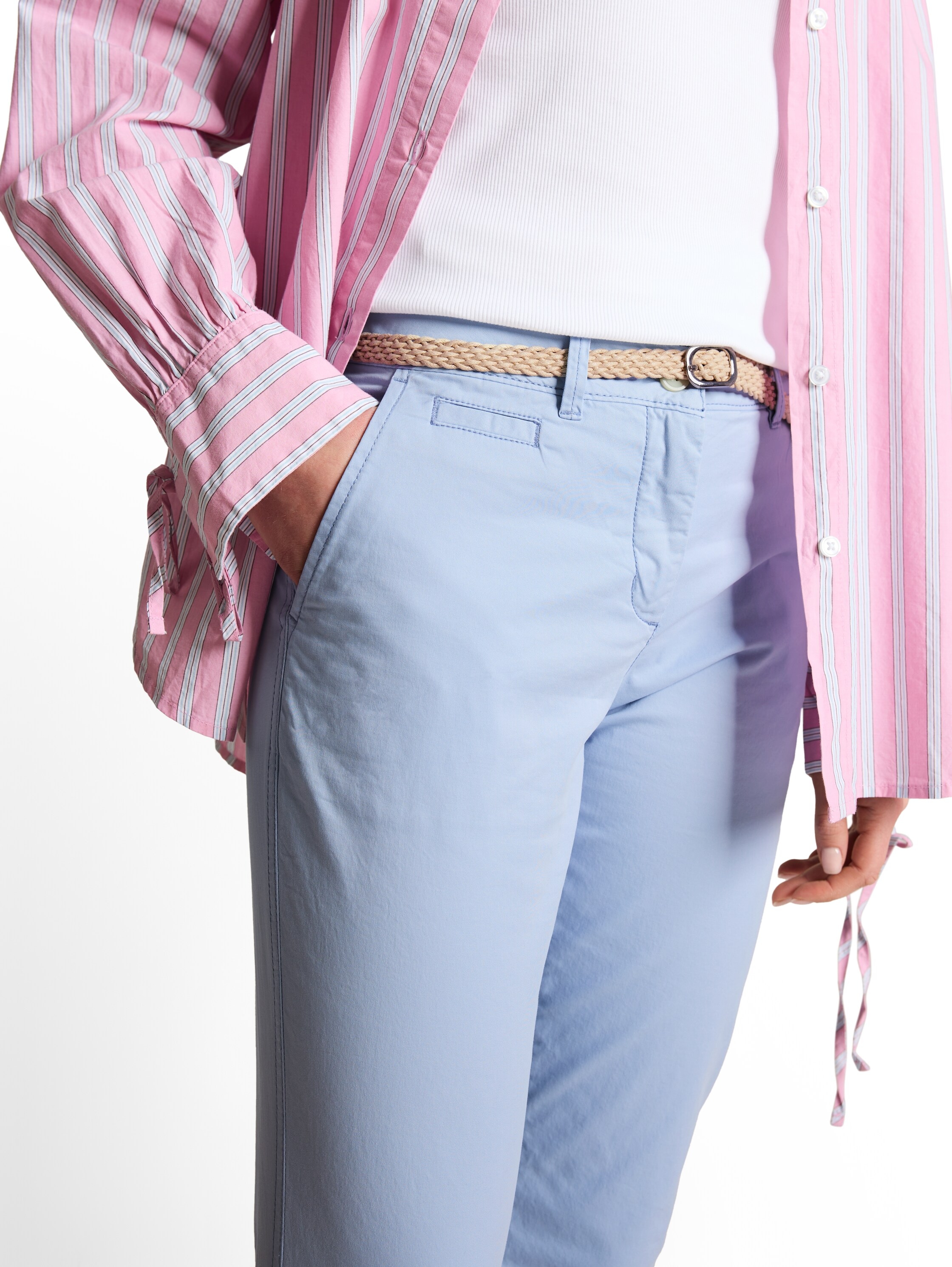 TOM TAILOR Chinohose  mit Gürtel und Stretch