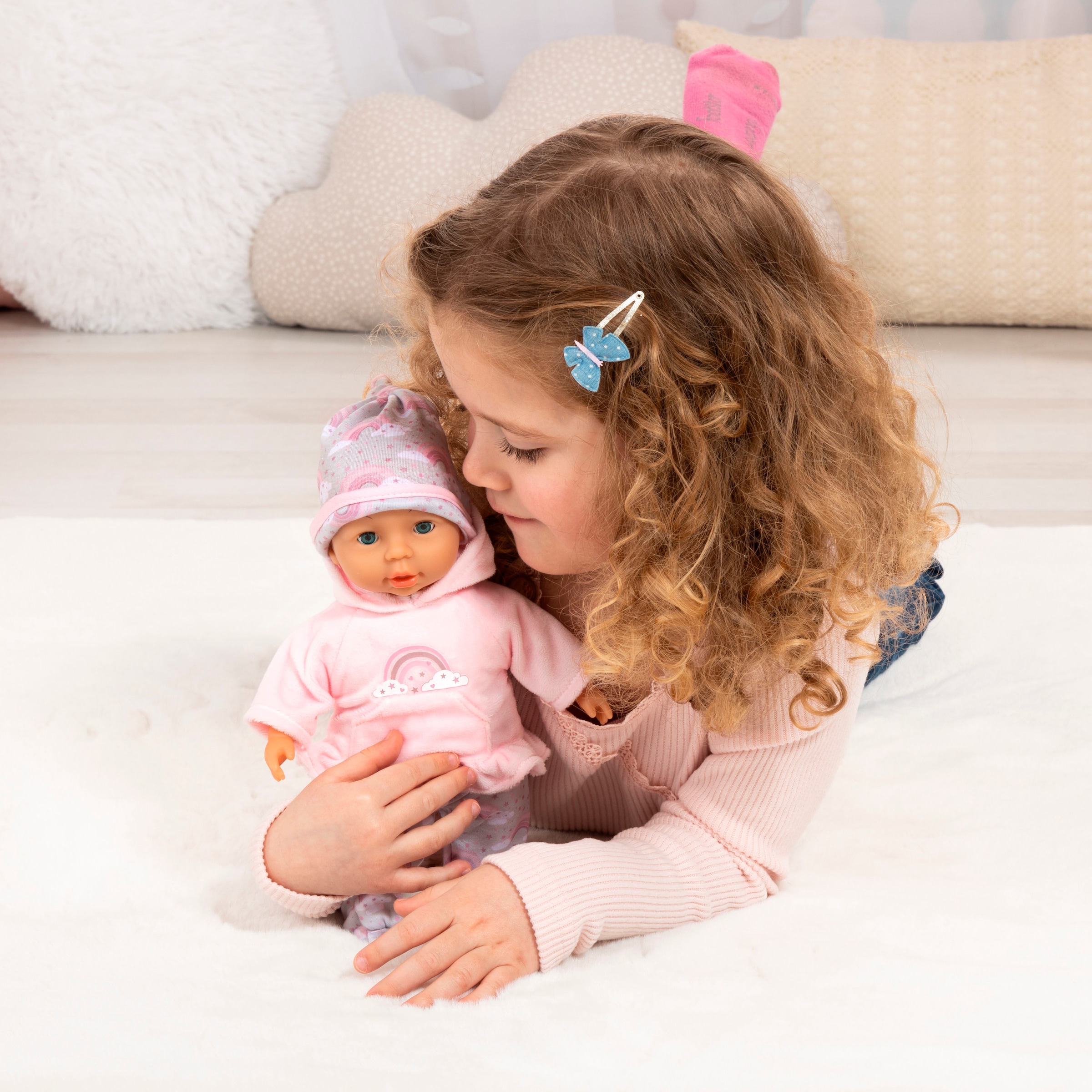Bayer Babypuppe »My First Baby, Regenbogen-Outfit«, mit Schlafaugen