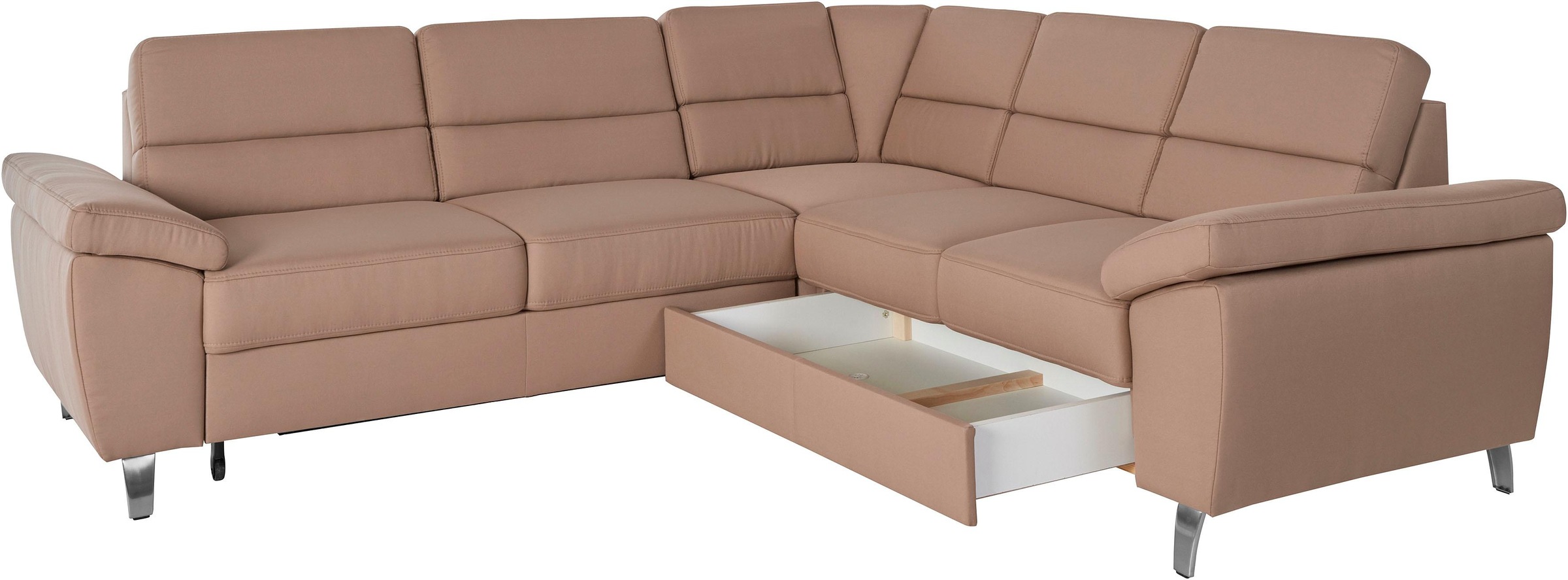 sit&more Ecksofa »Sorano L-Form«, wahlweise mit Bett- und Relaxfunktion, inkl. Bettkasten