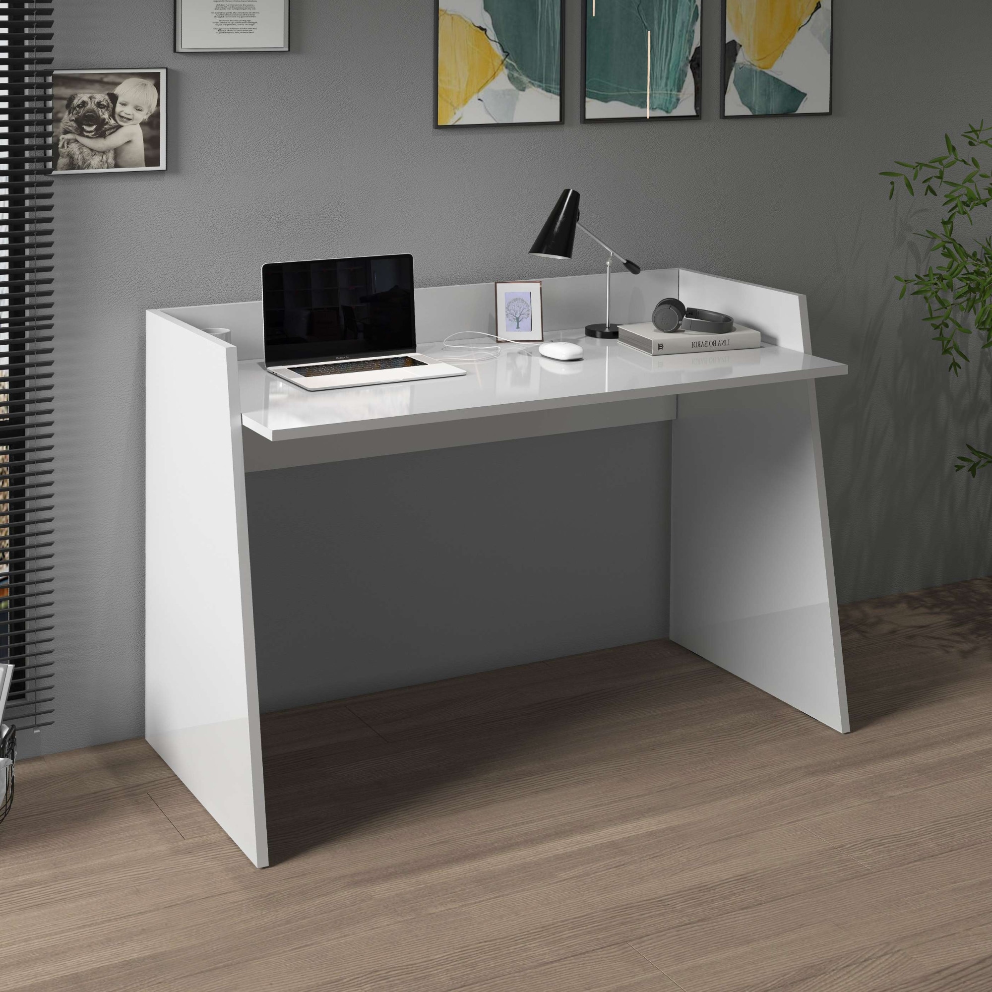 INOSIGN Schreibtisch »Vega, Schreibtisch, kleiner Computertisch, Bürotisch für Büro«, (1 St.), mit 2 Diagonalseit, Arbeitsplatte Breite 100 cm