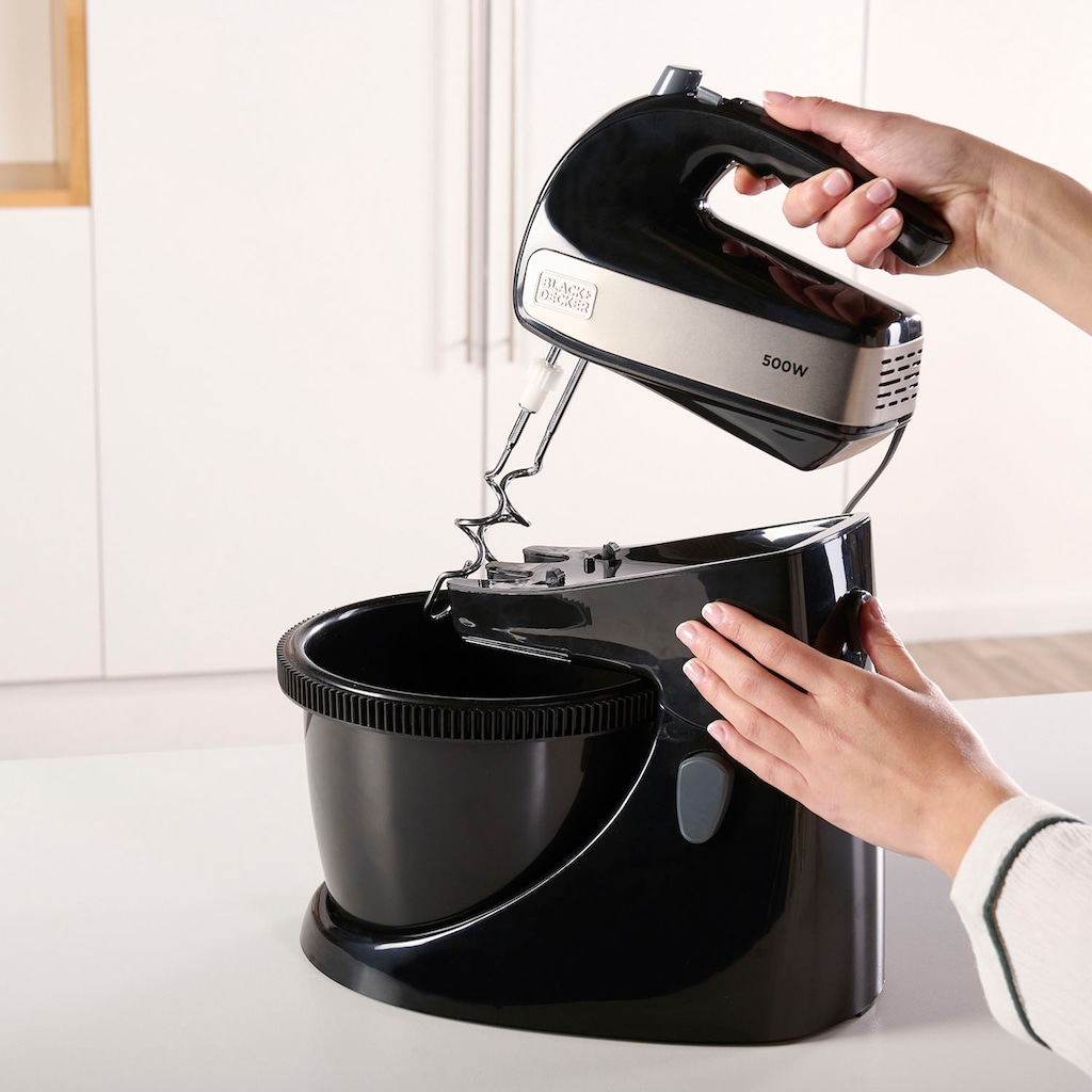 Black + Decker Handmixer »BXMXA500E / ES9130090B mit Schüssel«, 500 W