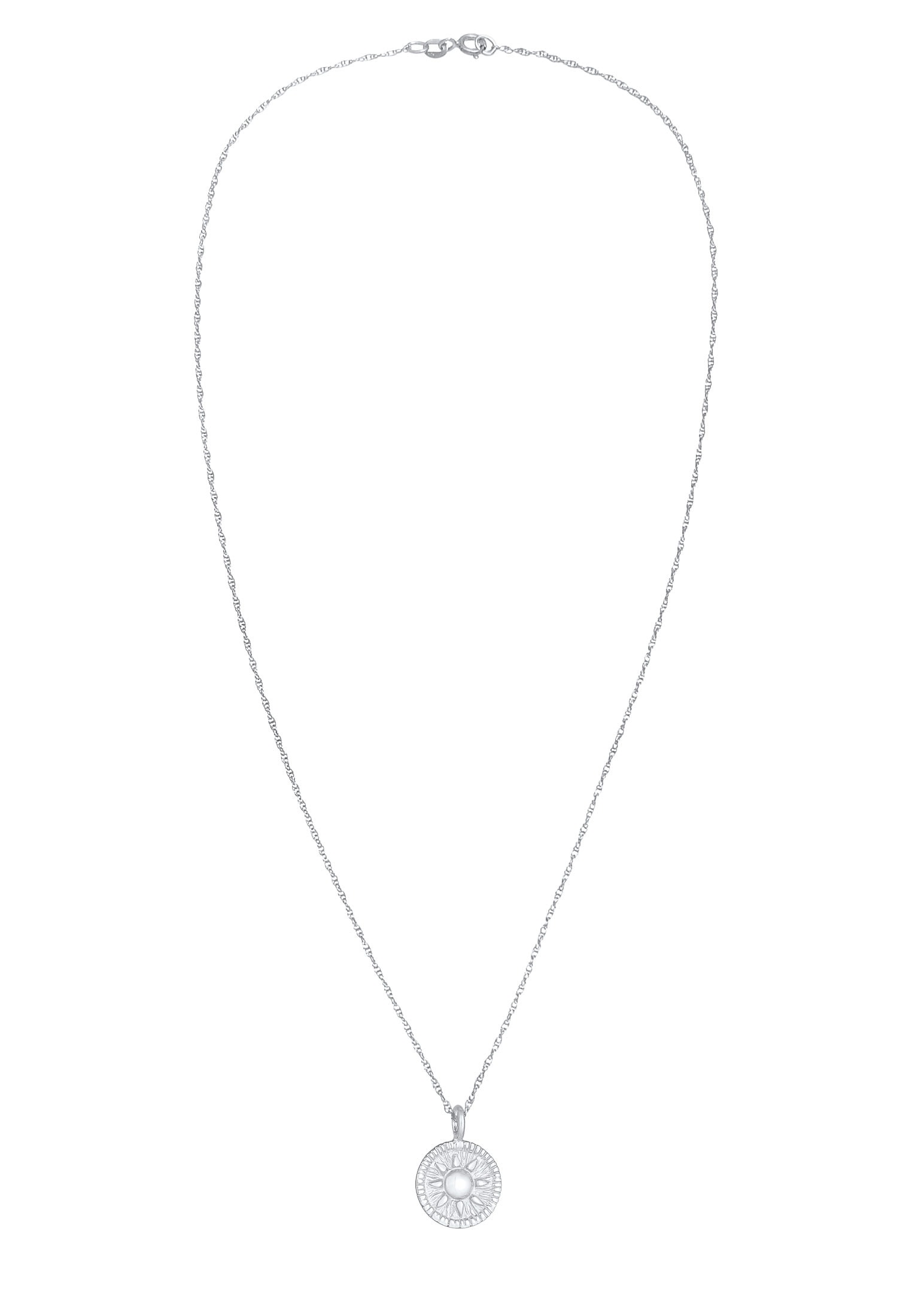 Elli Kette mit Anhänger »Halskette Sonne Antik Coin Rund Kordelkette 925er Silber«