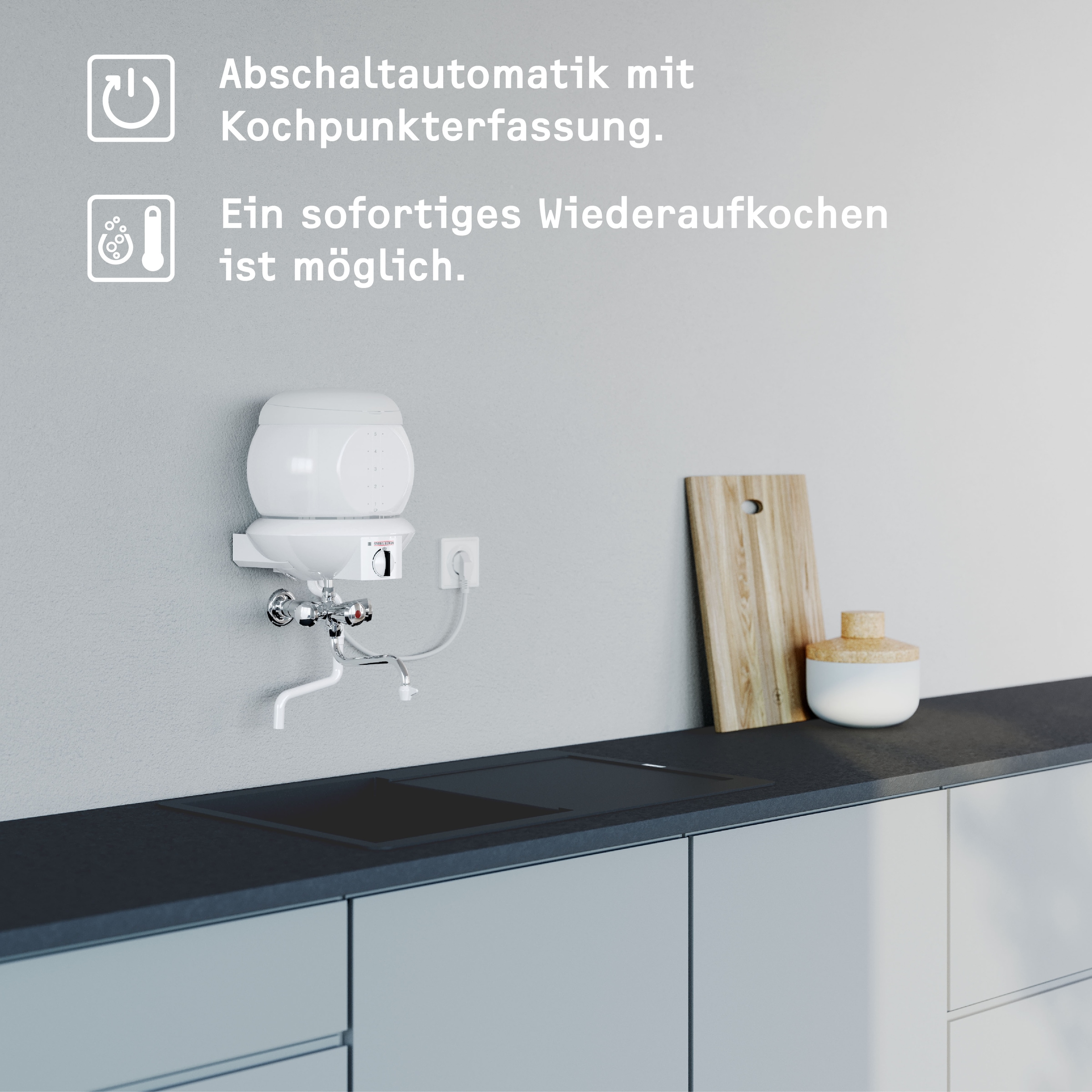 STIEBEL ELTRON Kochendwassergerät »EBK 5 GA«, 5 l, für die Küche, Glas