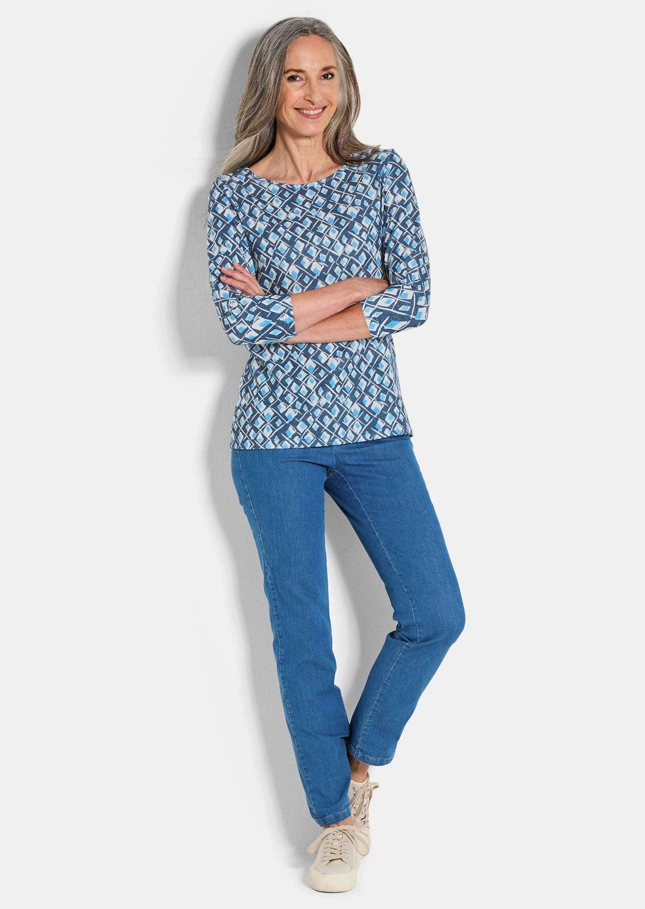 GOLDNER Print-Shirt »Kurzgröße Druckshirt aus flauschigem Jersey«