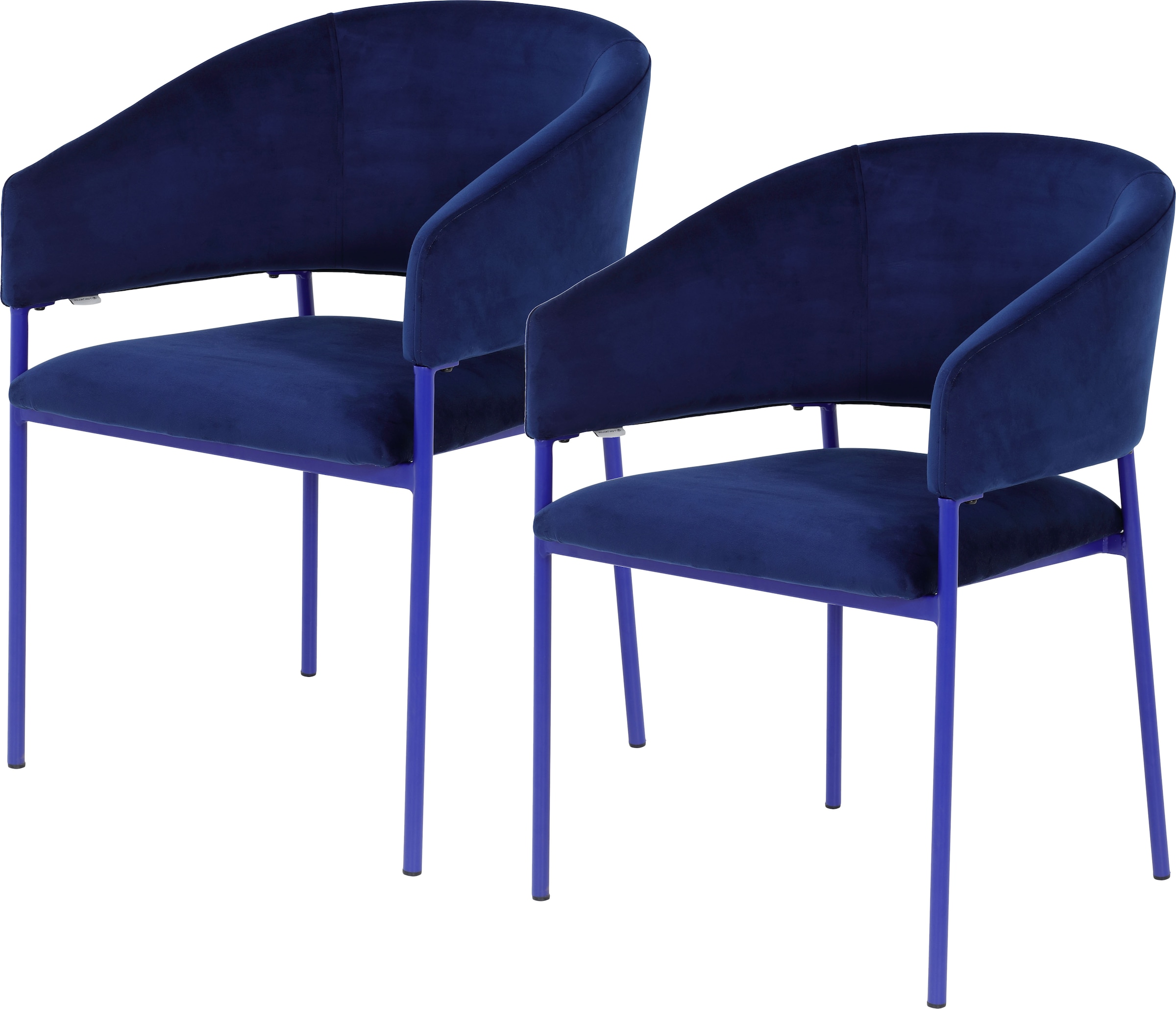 TOM TAILOR HOME Armlehnstuhl »EMBRACE ARMCHAIR«, (Set), 2 St., Samt, Esszimmerstuhl, mit Armlehnen, 4-Fußgestell, Rückenausschnitt