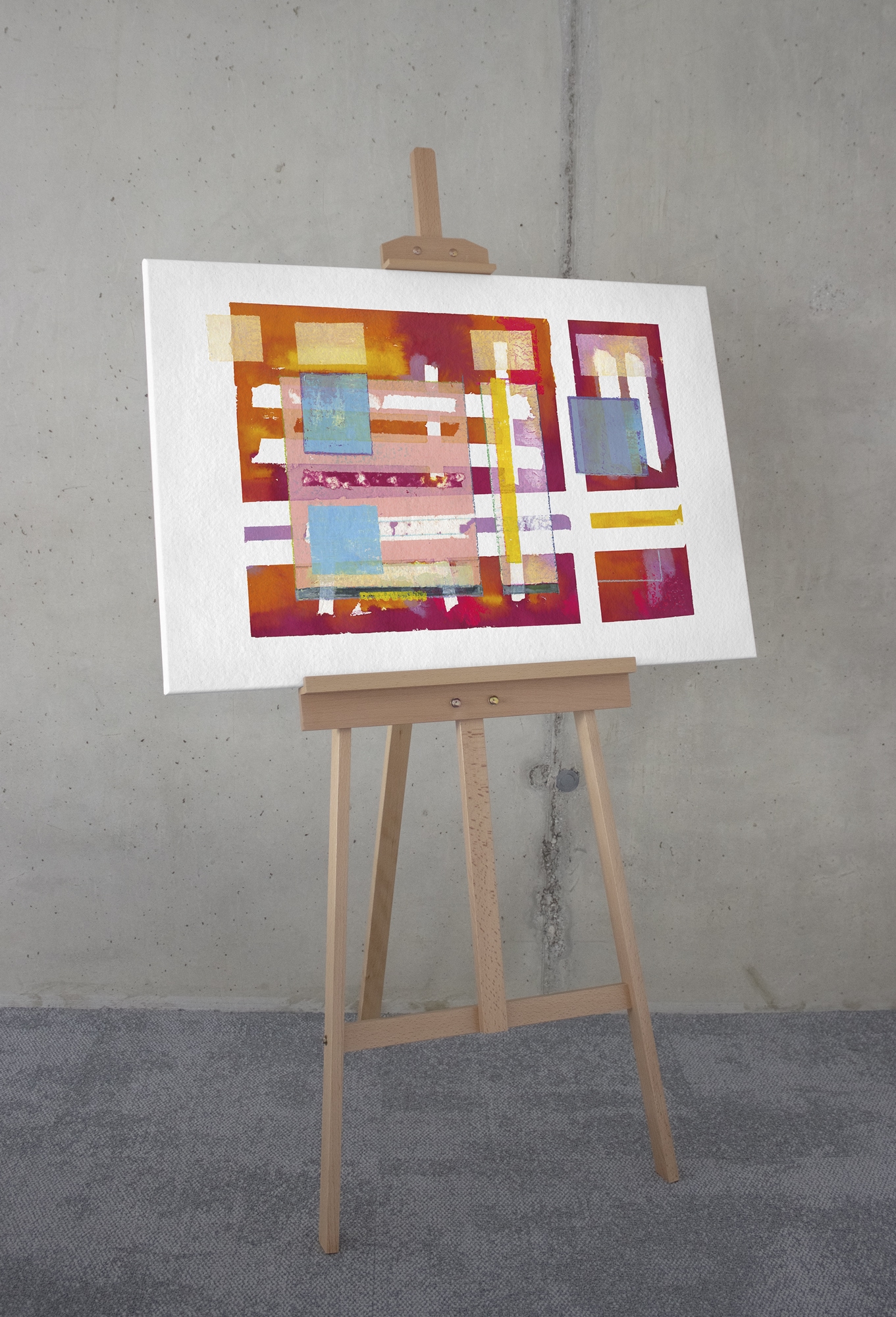 Komar Leinwandbild »Geometric Style - Größe 60 x 90 cm«, Natur, (1 St.), Keilrahmenbild mi Echtholzrahmen