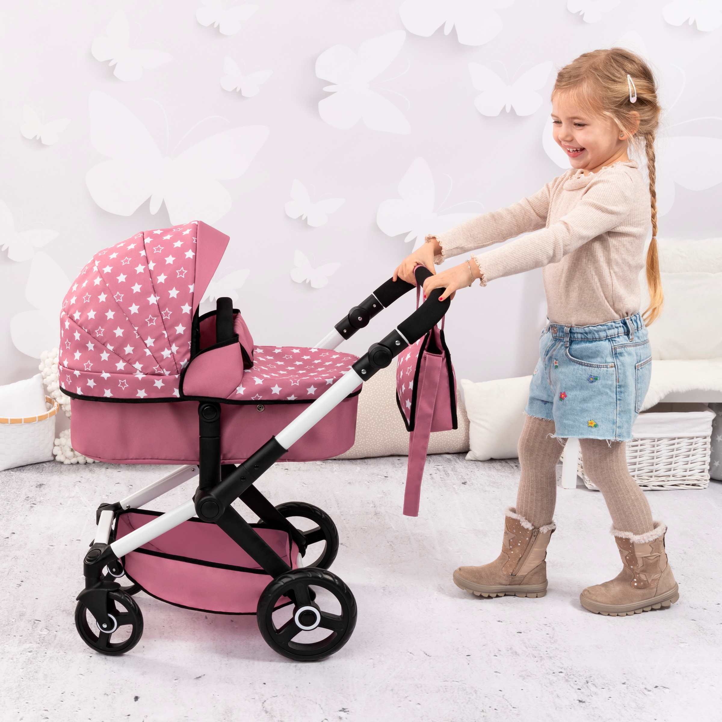Bayer Kombi-Puppenwagen »Xeo, rosa«
