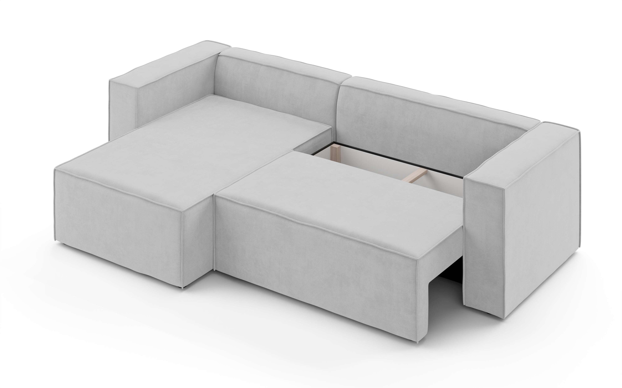 INOSIGN Ecksofa »LINCOLNVILLE mit Bettfunktion und Bettkasten, Maße B/H/T 244/76/150 cm«, L-Form mit Wellenunterfederung, Recamiere beidseitig montierbar