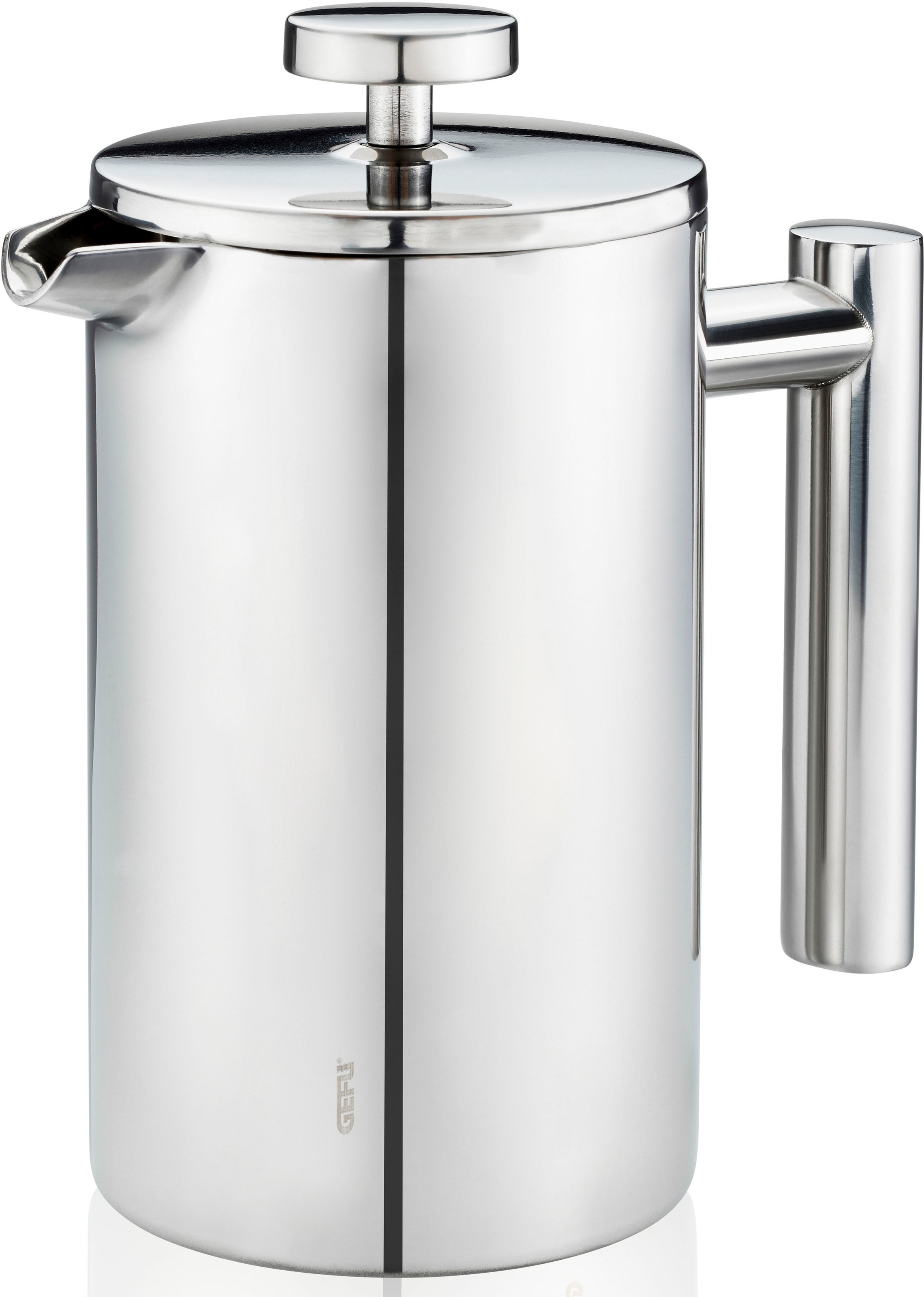 GEFU French Press Kanne "GUSTAVO" 1.000 l Kaffeekanne einfaches Zubereitung, heißes Servieren von Kaffee und Tee, Edelstahl
