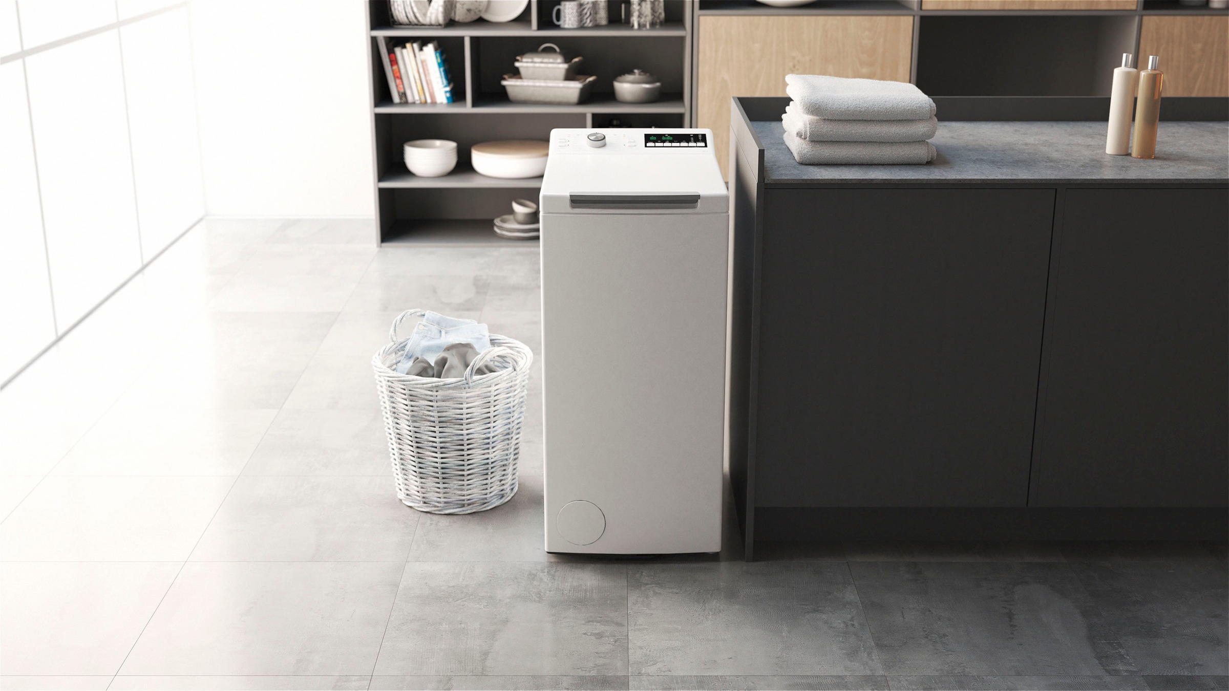 BAUKNECHT Waschmaschine Toplader »WAT Eco 712 B3«, 7 kg, 1200 U/min, Kurz 30 min., Vollwasserschutz, SoftOpening, Startzeitvorwahl