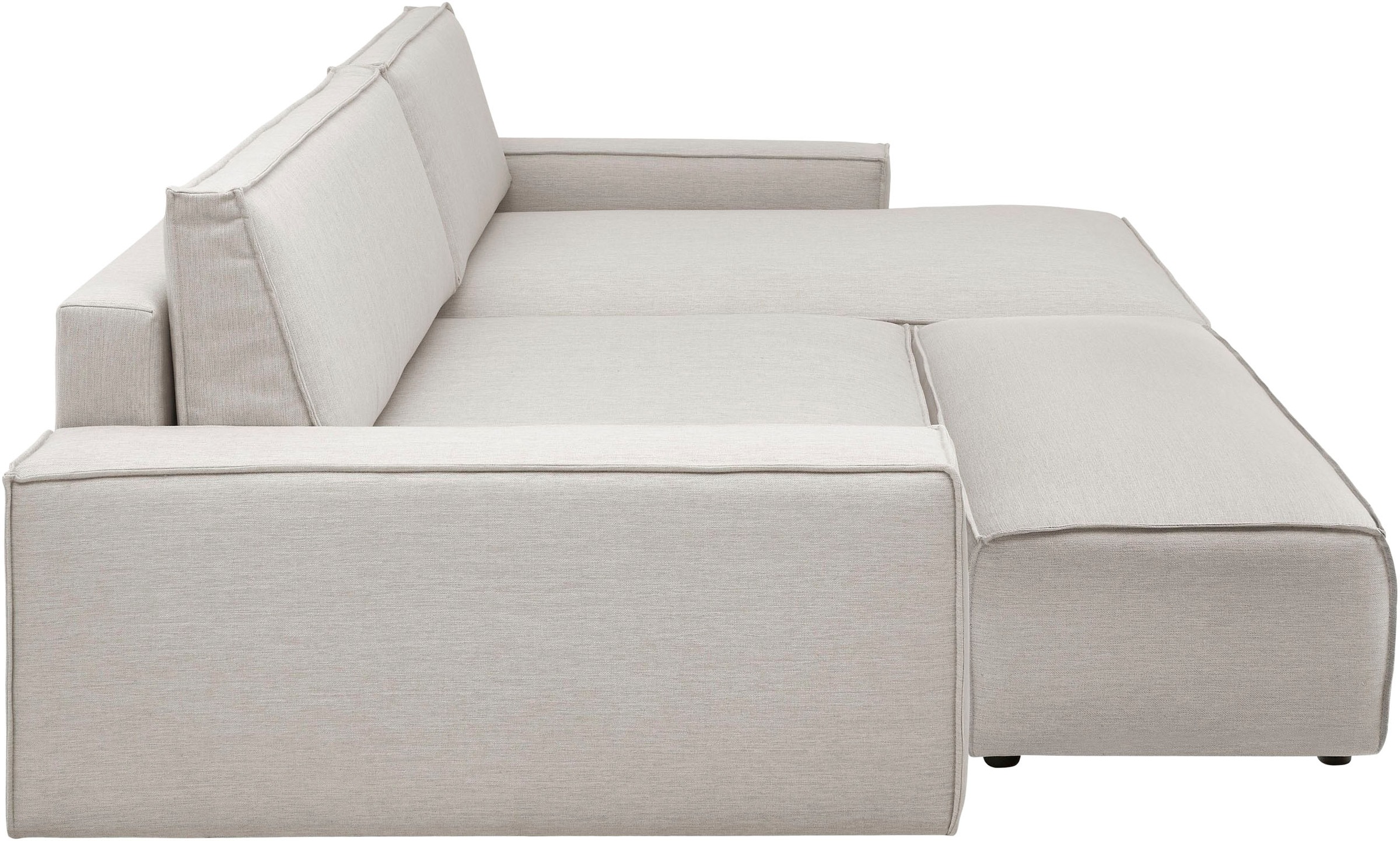 Home affaire Polsterecke »NEU: SHERWOOD XXL tief, L-Form mit Schlaffunktion, Big-Sofa mit Hocker«, (Set, 2 St.), stellbar zum Schlafsofa (Krokodilverbinder), Cord, Leinenoptik