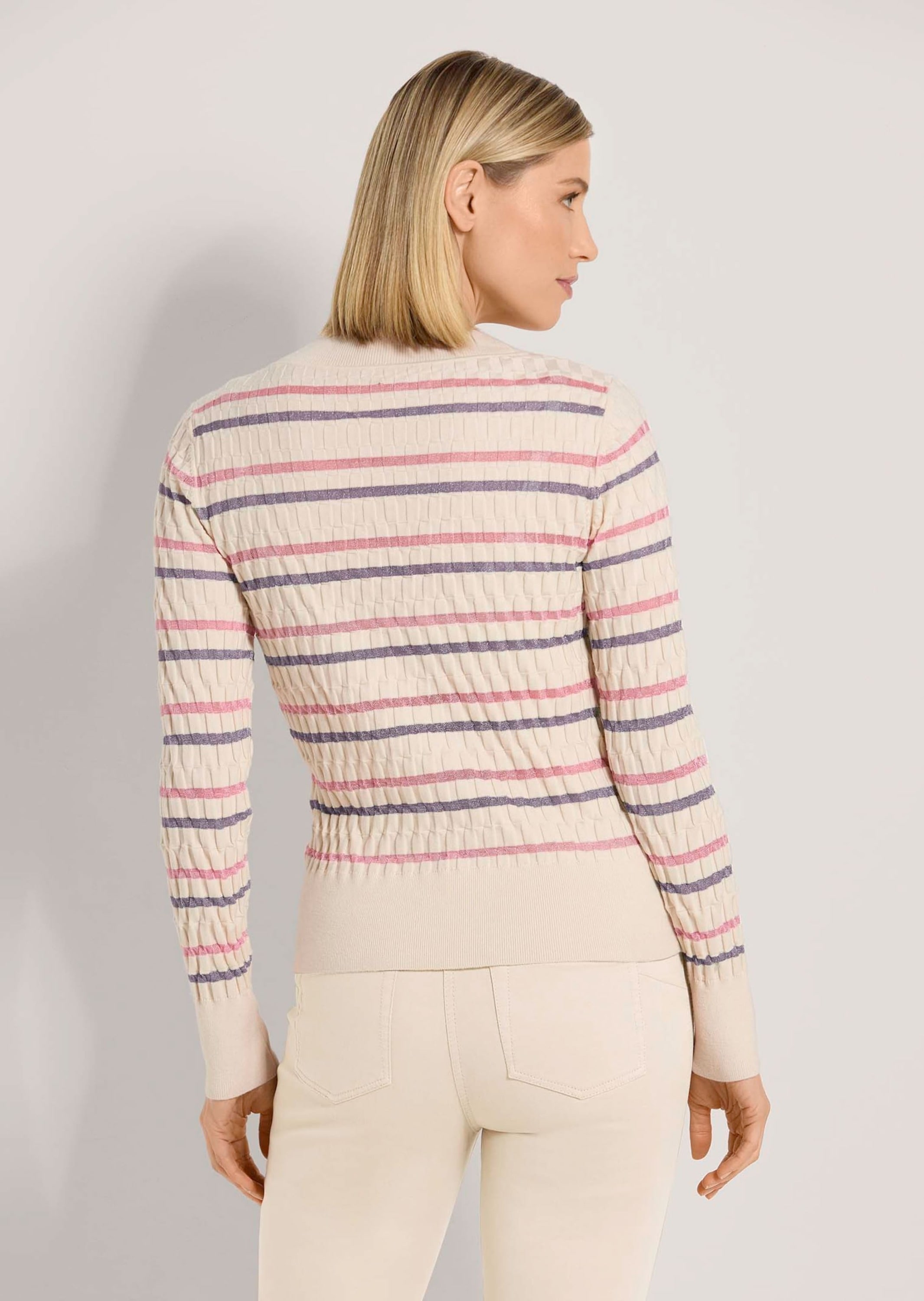MADELEINE Longpullover »Pullover Rundhals-Pullover mit Streifen«