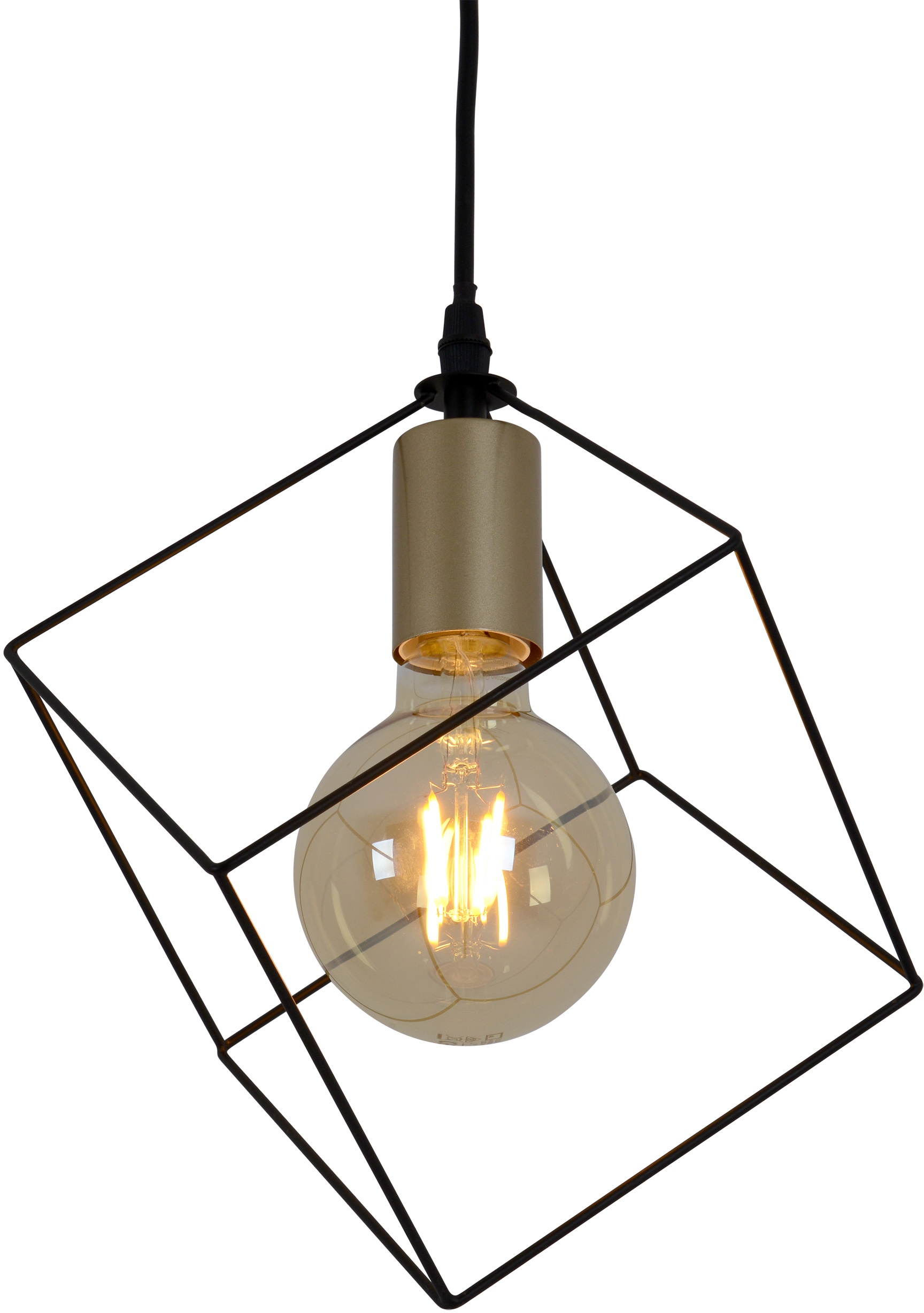 näve Pendelleuchte »Canto«, 1 flammig, Leuchtmittel E27 | ohne Leuchtmittel, 1-flammig Hängeleuchte, Pendelleuchte, 1xE27 max.40W, Farbe: schwarz