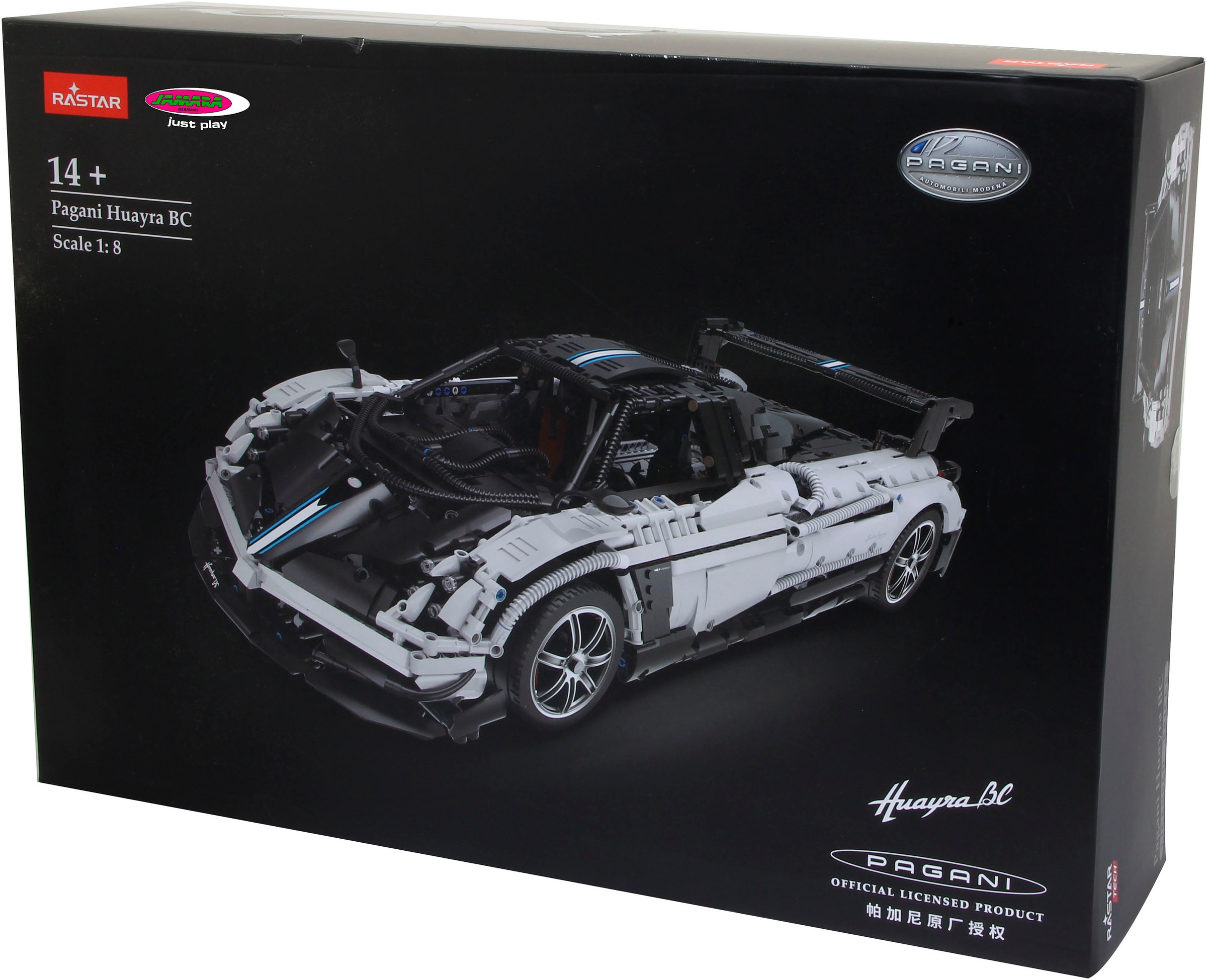 Jamara Konstruktions-Spielset »Pagani Huayra BC 1:8 weiss Bricks«, (2892 St.), im Maßstab 1:8, offiziell lizensiert