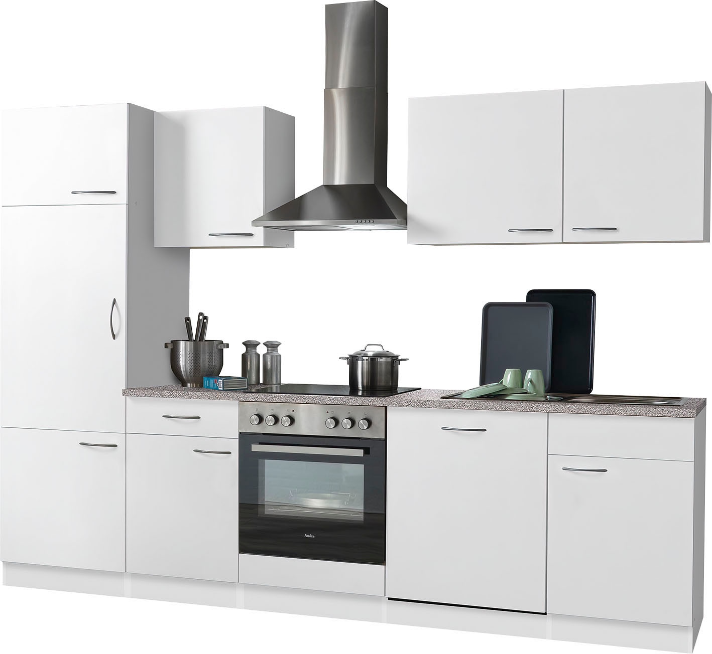 wiho Küchen Küchenzeile »Kiel«, mit E-Geräten, inkl. Geschirrspüler, Breite  280 cm auf Raten bestellen