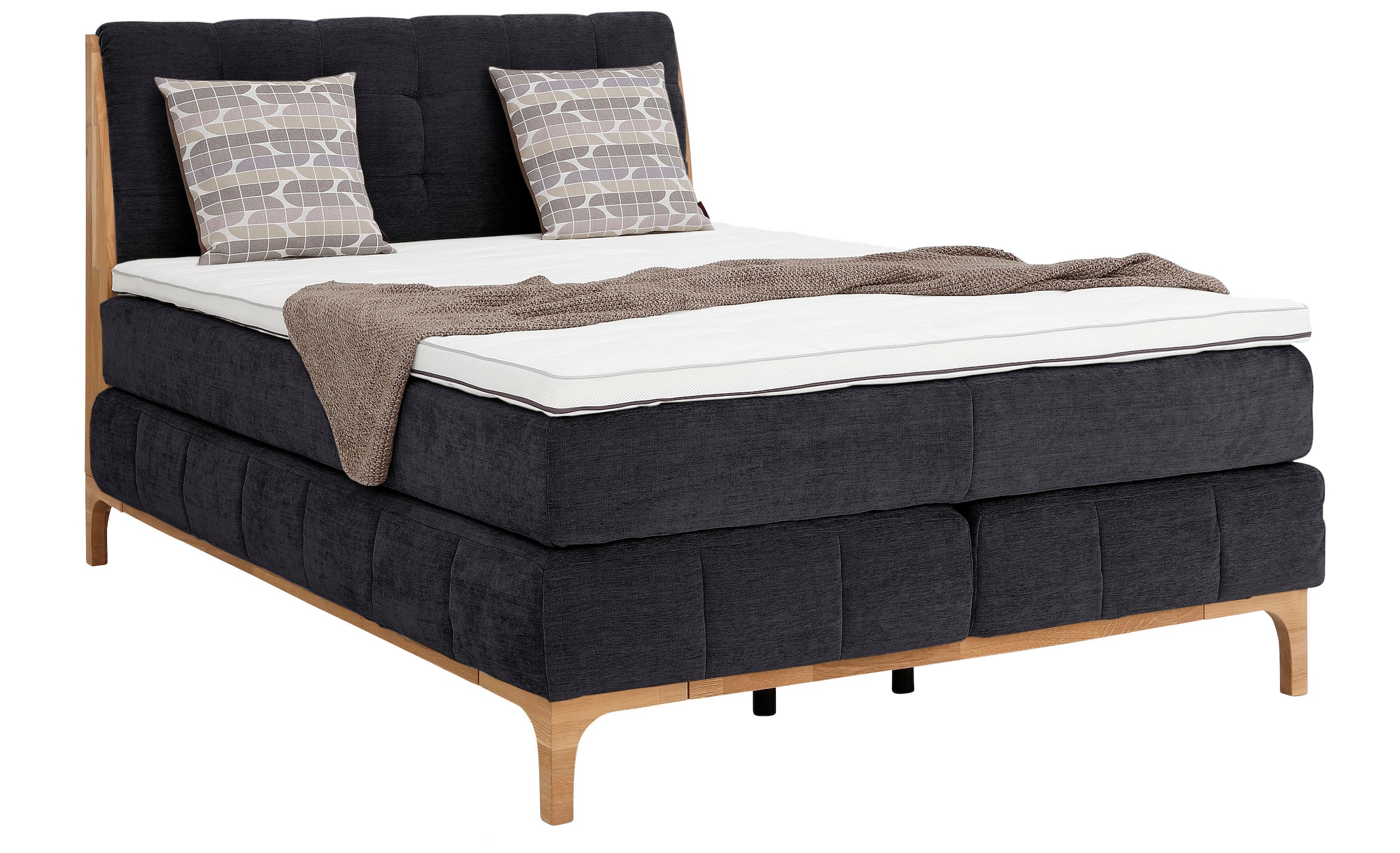 OTTO products Boxspringbett »Jelle«, (5 St.), zertifizierte, recycelte Bezugsstoffe, verschiedene Ausführungen