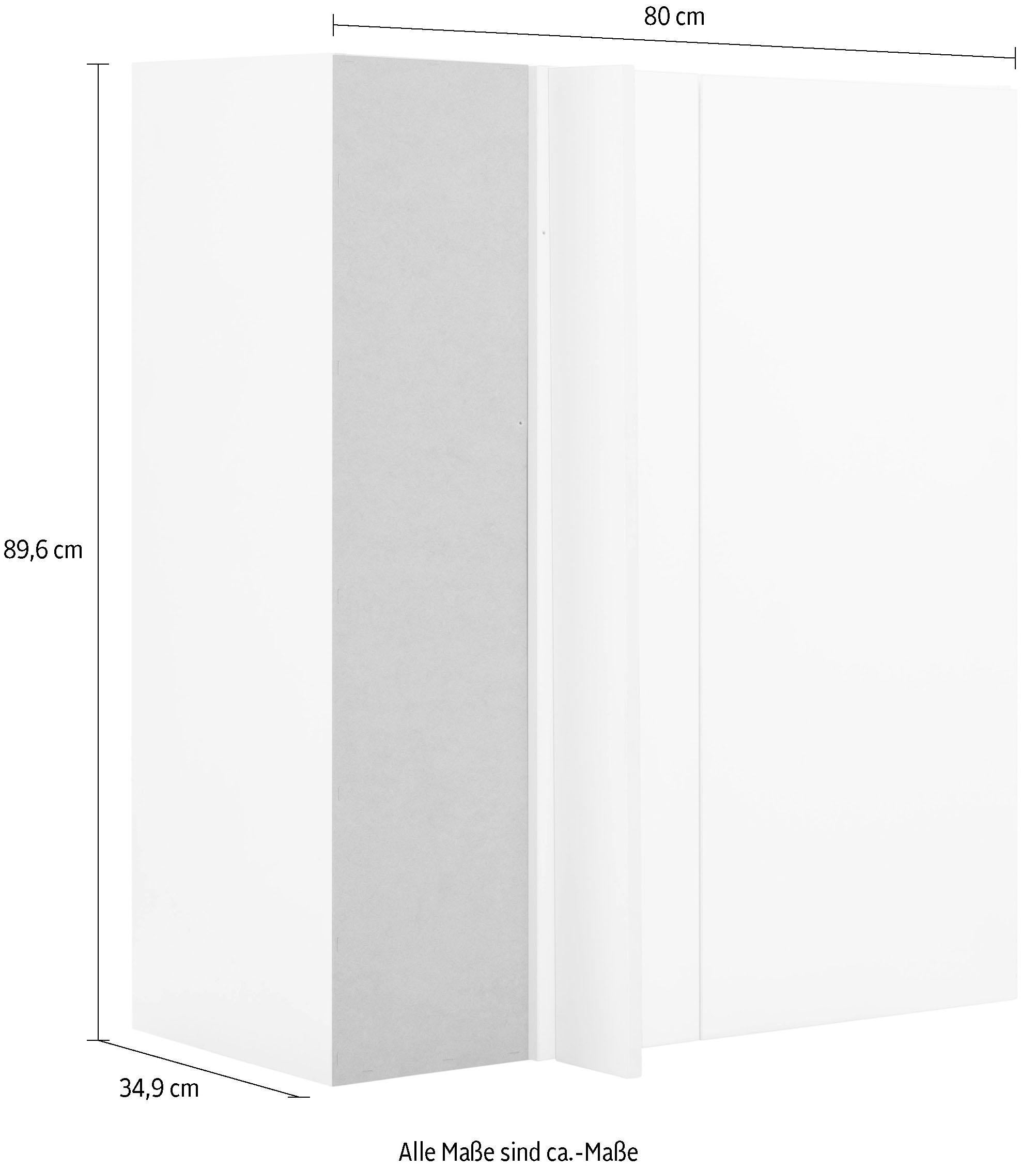 Soft-Close-Funktion »Elga«, Breite Eckhängeschrank Rechnung mit auf und kaufen 80 cm Metallgriff, OPTIFIT