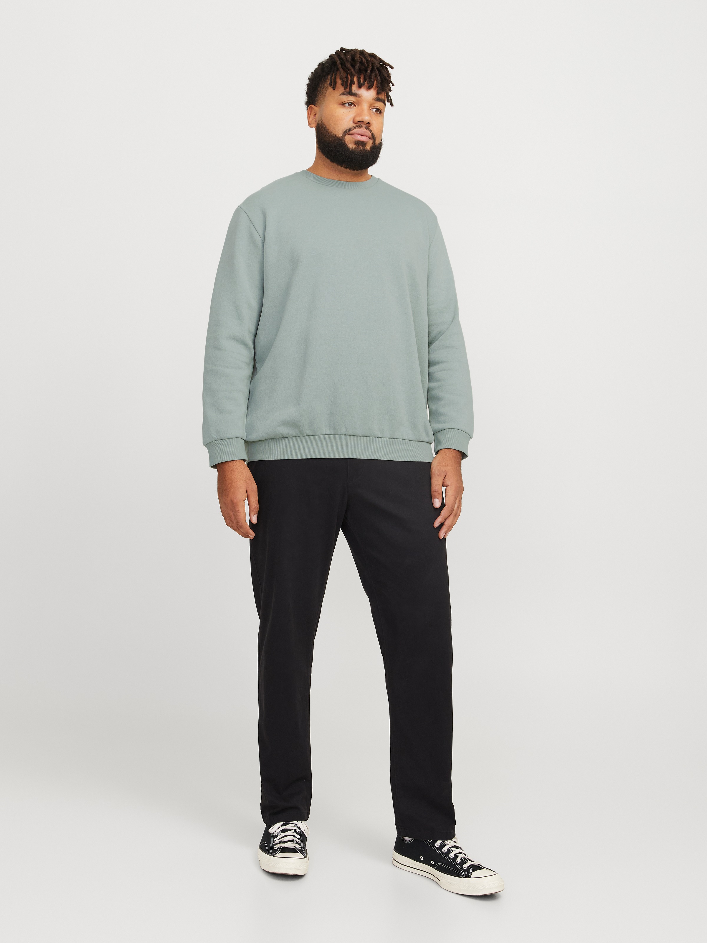 Jack & Jones PlusSize Sweatshirt »JJEBRADLEY SWEAT CREW NOOS PLS«, mit Rippbündchen