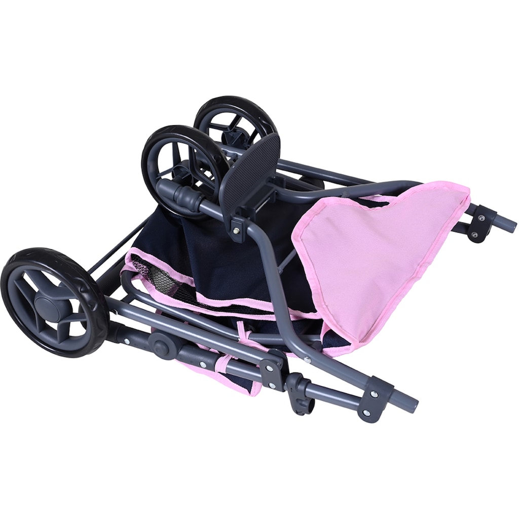 Knorrtoys® Puppen-Zwillingsbuggy »Duo - Navy Pink Bear«