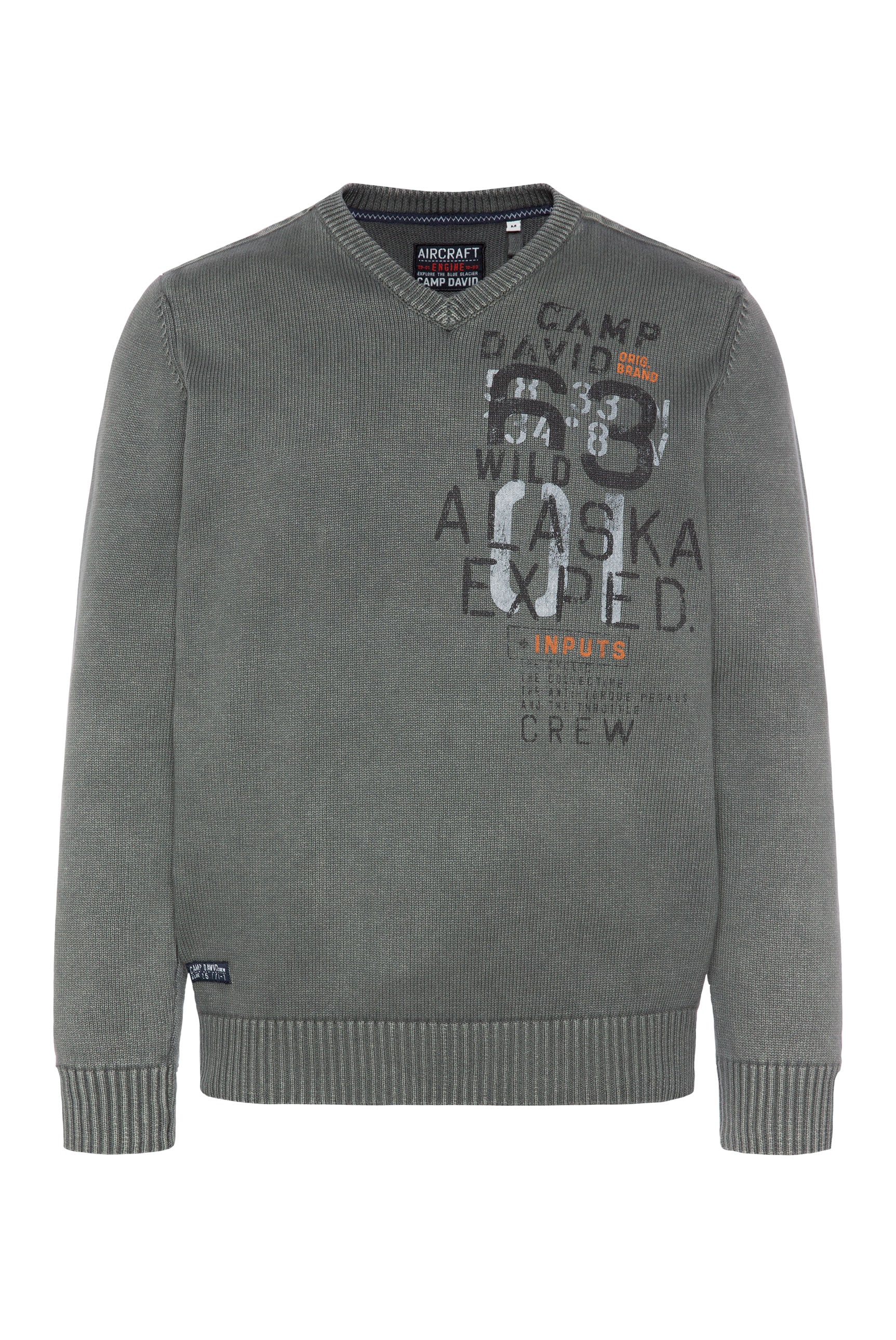 CAMP DAVID Strickpullover, mit Logoprints vorne und hinten