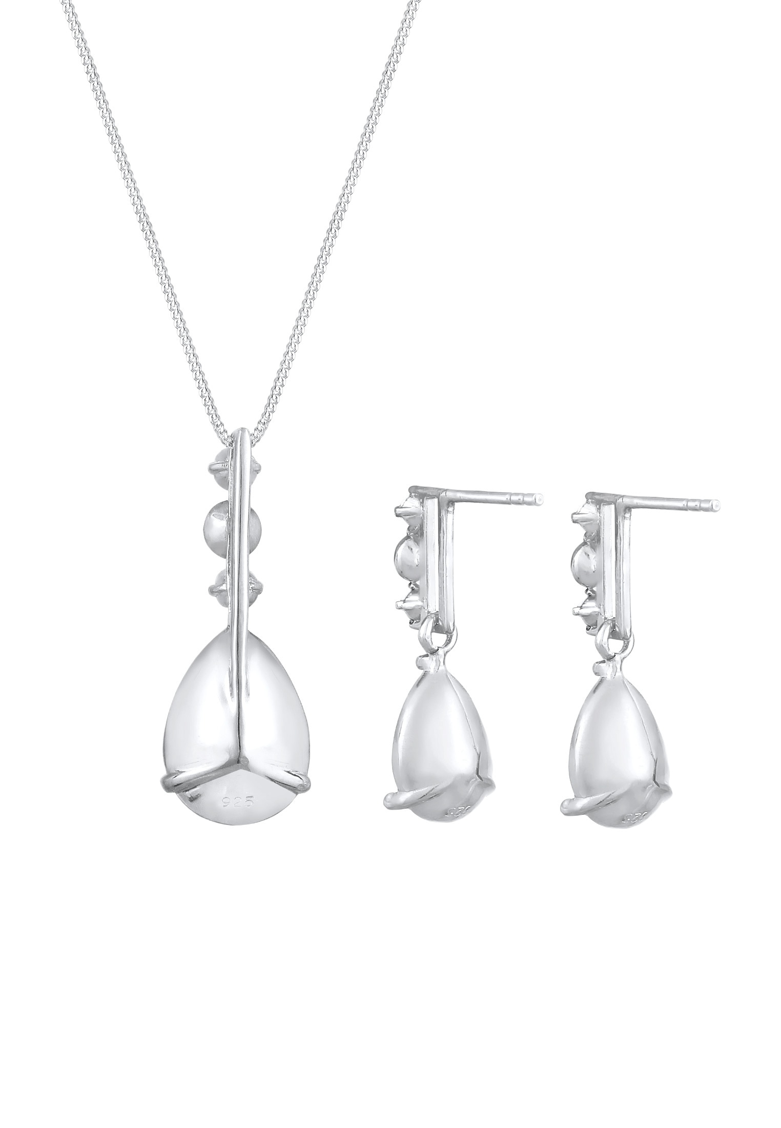 Elli Premium Ohrring und Ketten Set »Schmuckset Set Tropfen Kristalle 925 Silber« ()